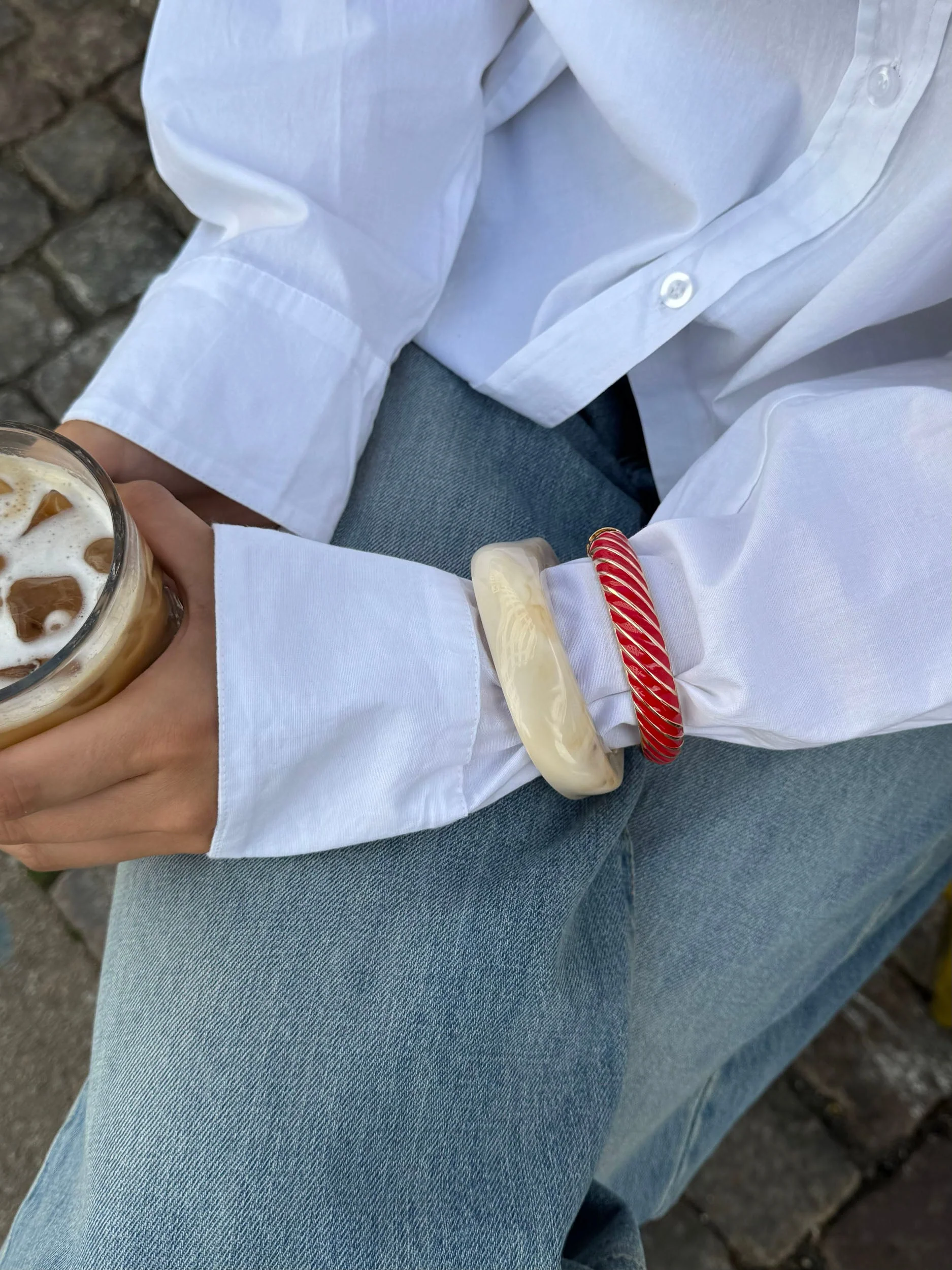 Eivora bracelet with stripes – Red/gold 8 Eivora bracelet with stripes – Red/gold