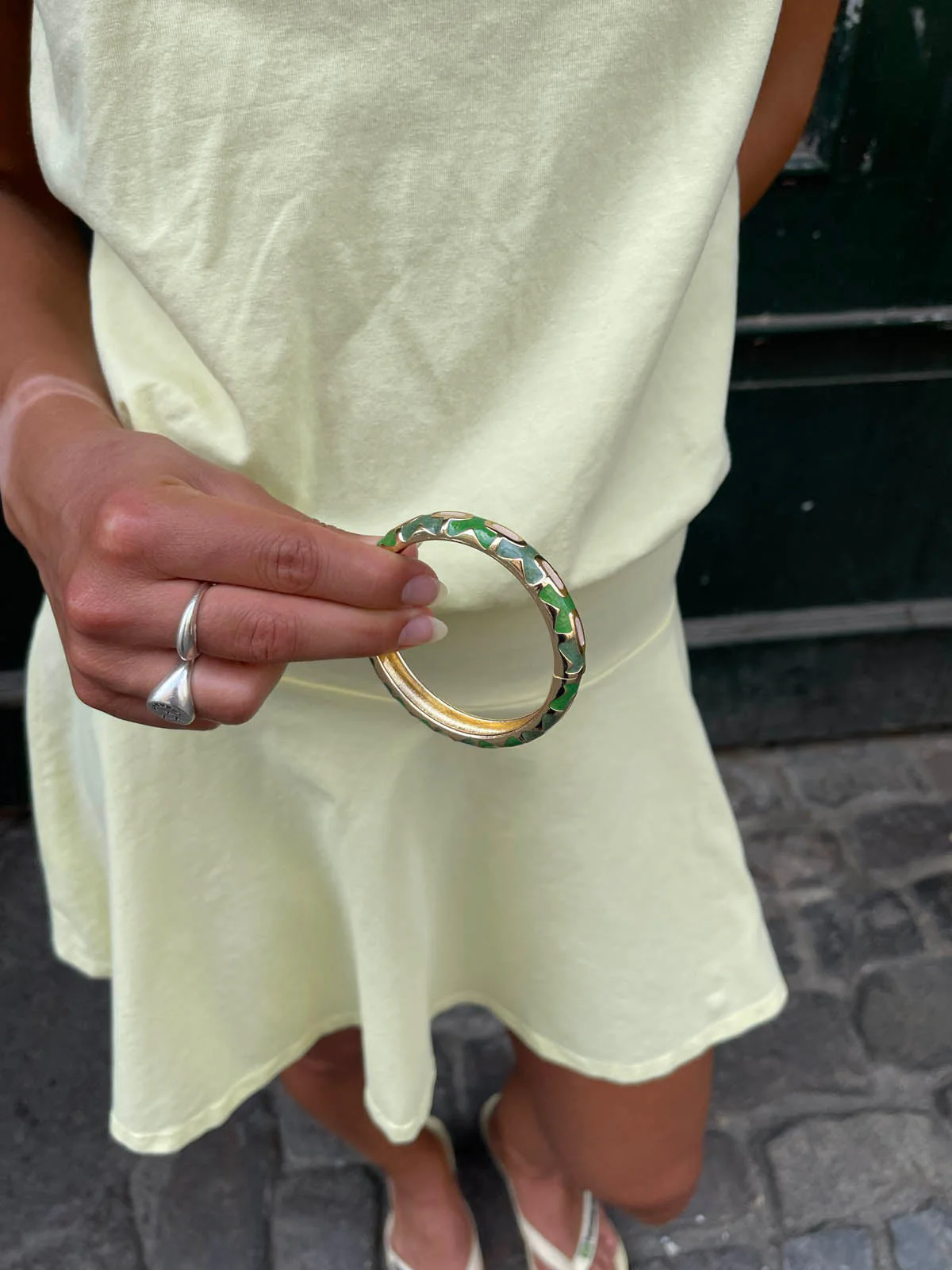 Arma bracelet with Pattern – Green/gold 2 Arma bracelet with Pattern – Green/gold