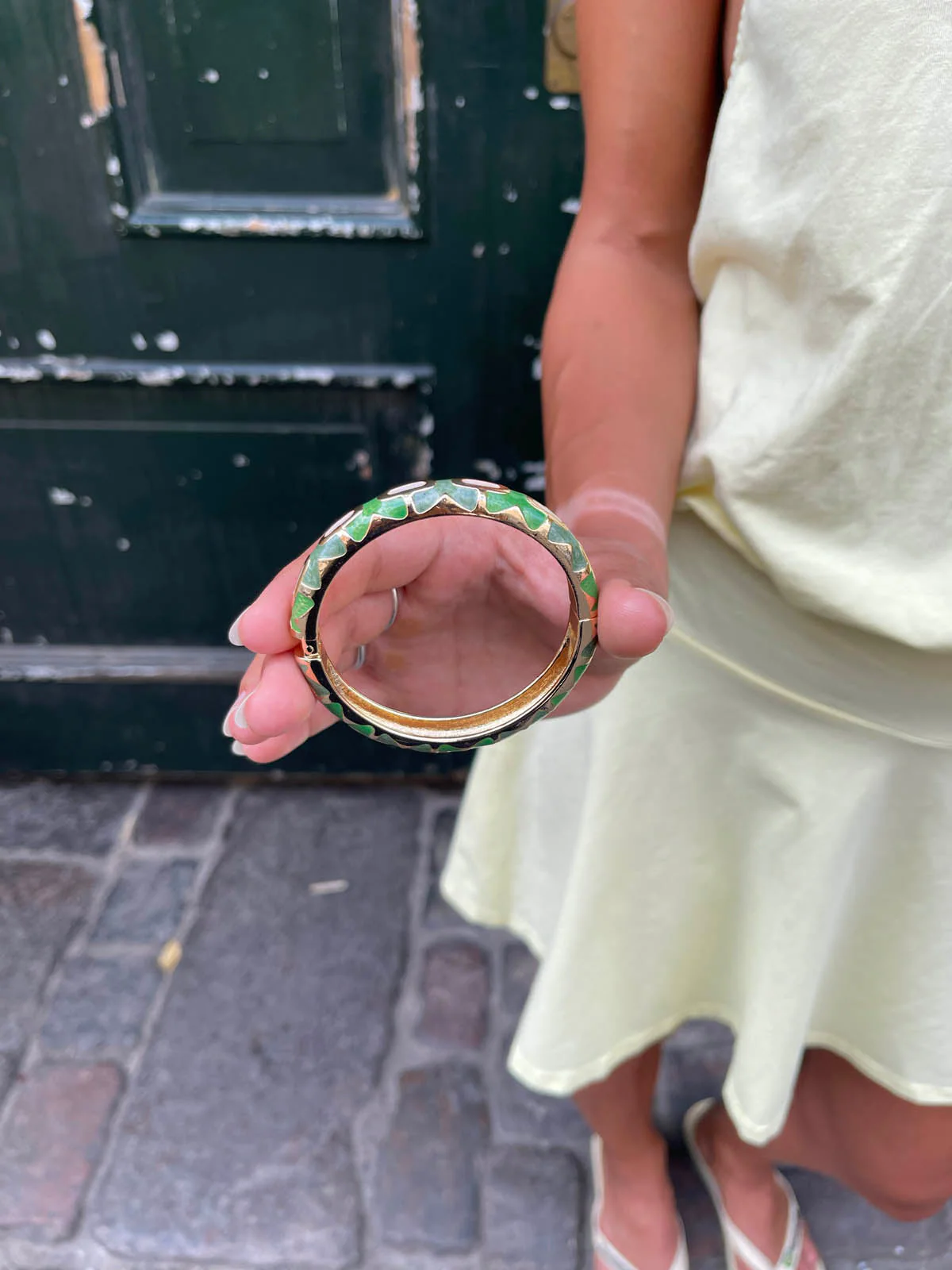 Arma bracelet with Pattern – Green/gold 5 Arma bracelet with Pattern – Green/gold