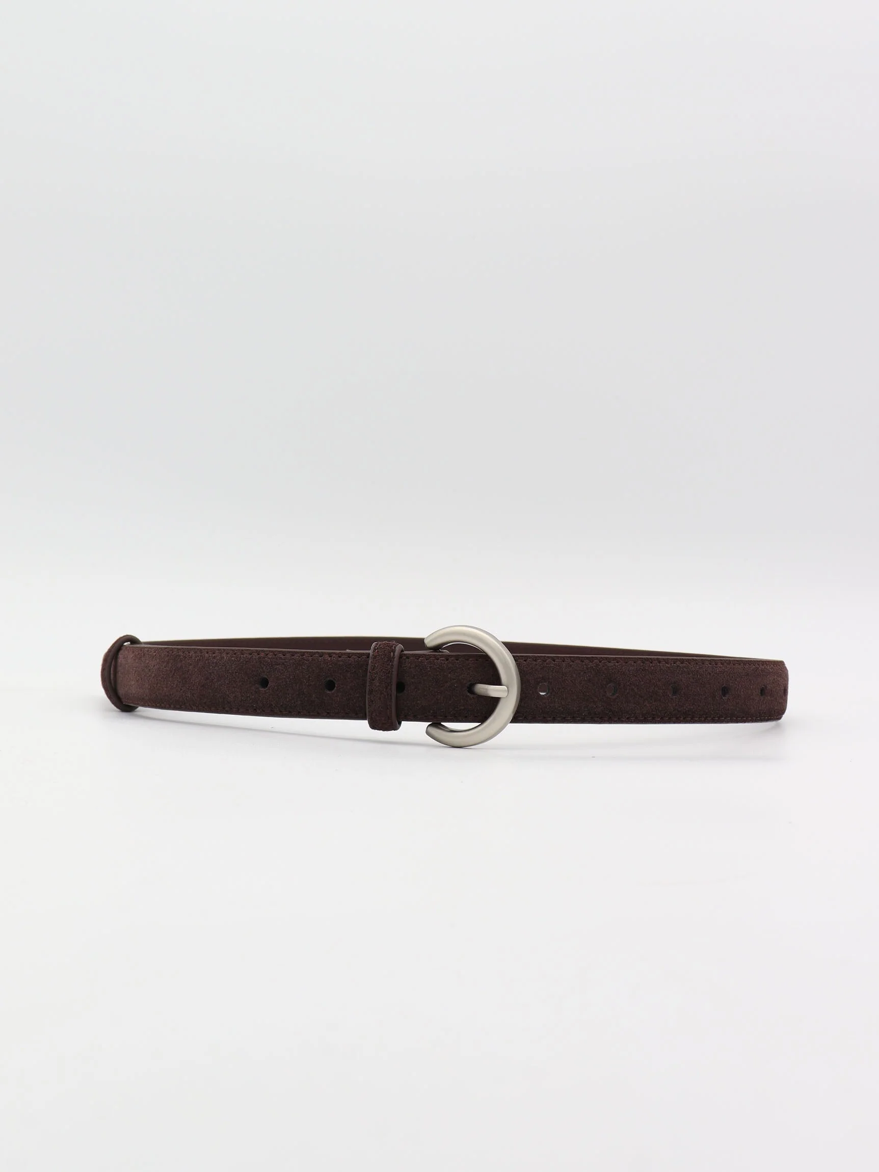 Noble belt in faux suede – Dark brown/silver 2 Noble belt in faux suede – Dark brown/silver