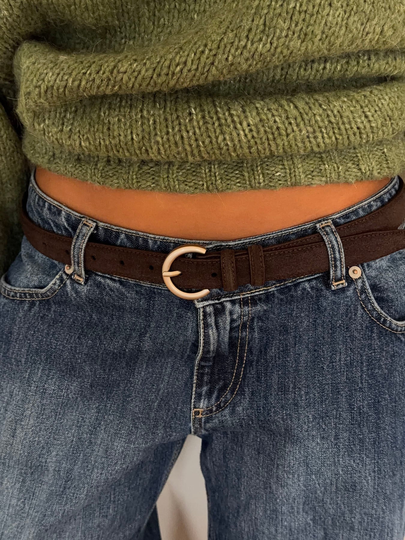 Noble belt in faux suede – Dark brown/silver 5 Noble belt in faux suede – Dark brown/silver