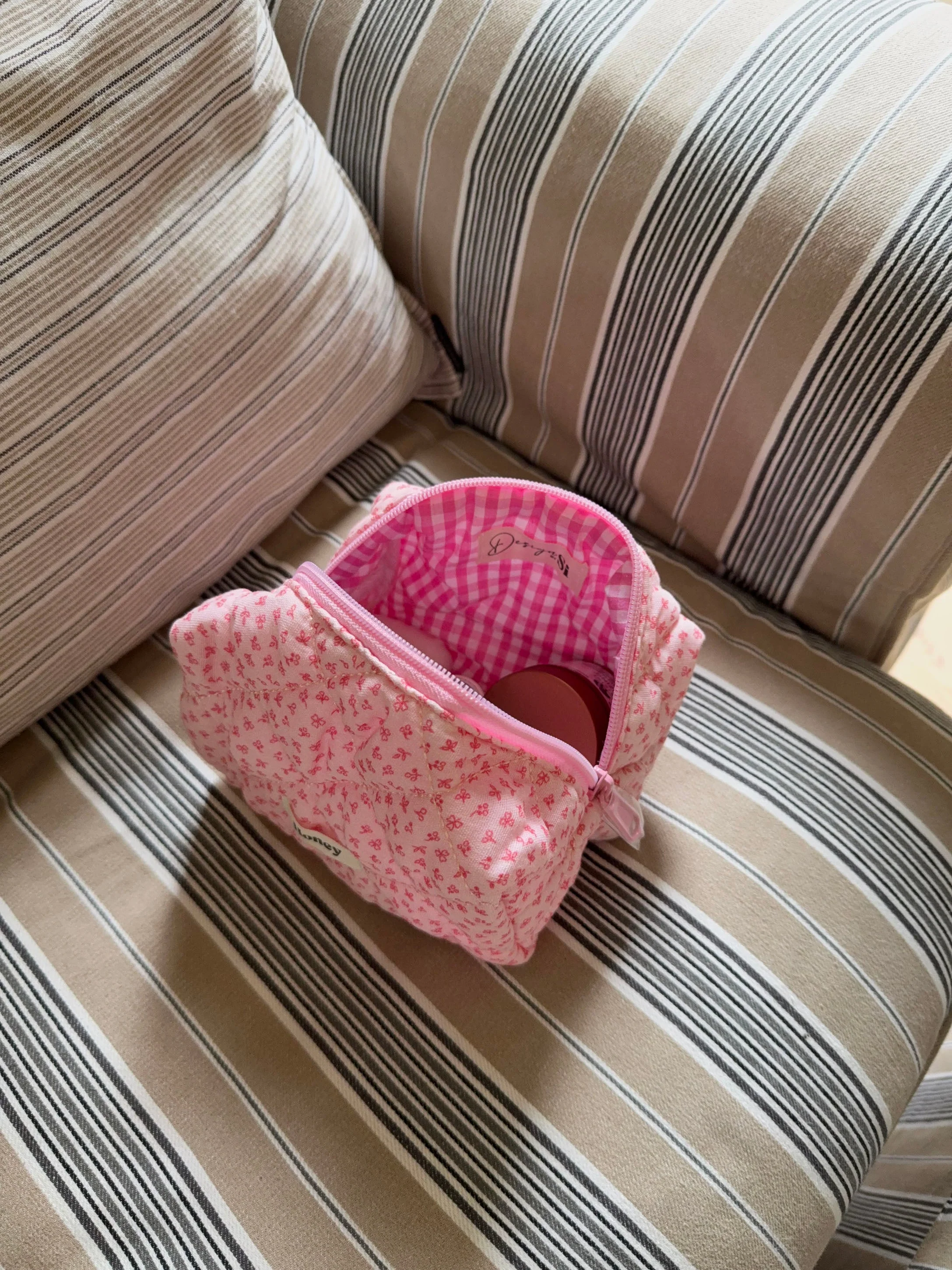 Honey small toiletry bag – Pink with small flowers 4 Honey small toiletry bag – Pink with small flowers