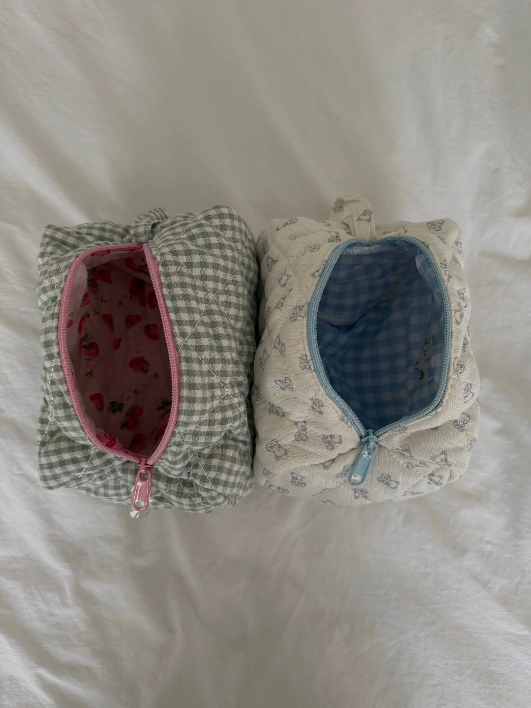 Honey small toiletry bag – White/green checkers 11 Honey small toiletry bag – White/green checkers