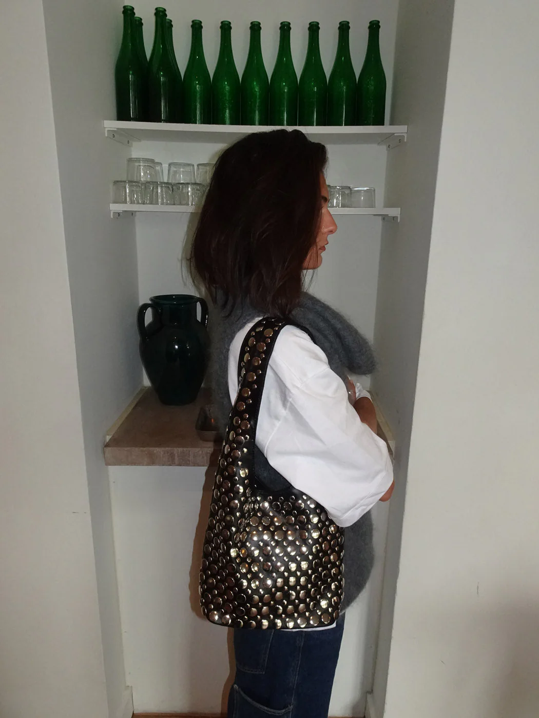 Zula handbag in leather - Black