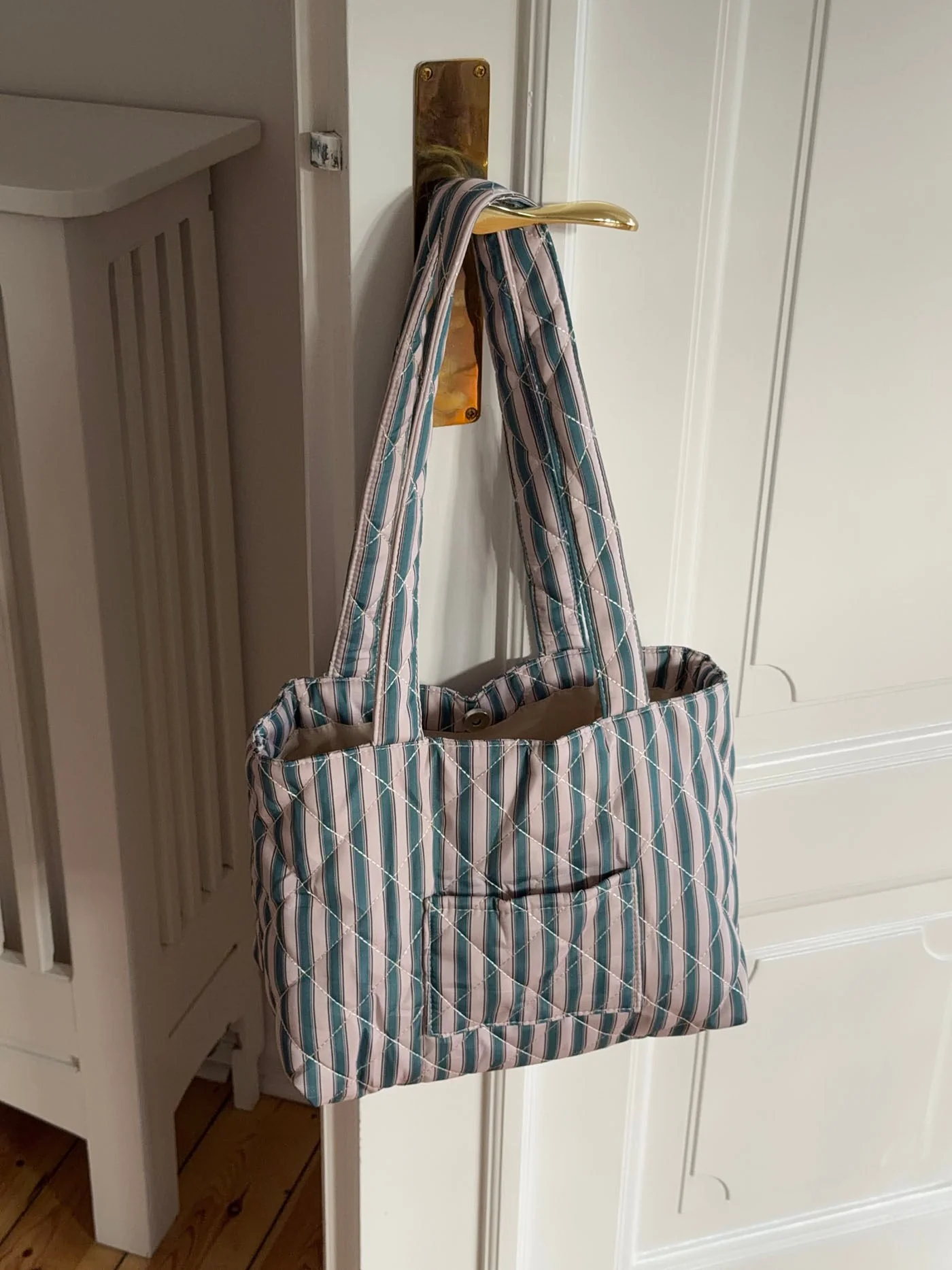 Honey tote bag with stripes - Beige/green 4 Honey tote bag with stripes - Beige/green