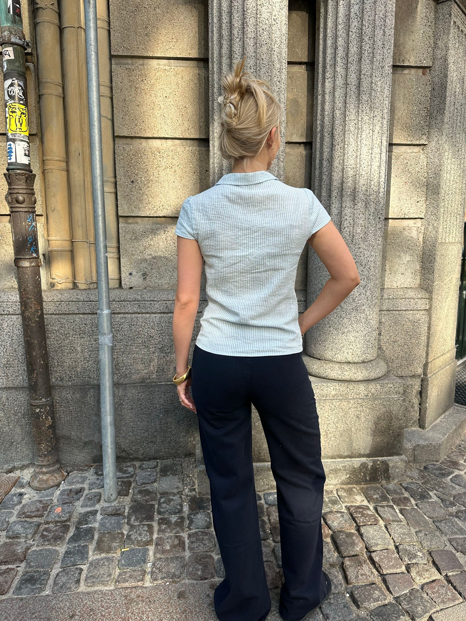 Josephine fitted shirt with short sleeves - Light blue/white 13 Josephine fitted shirt with short sleeves - Light blue/white