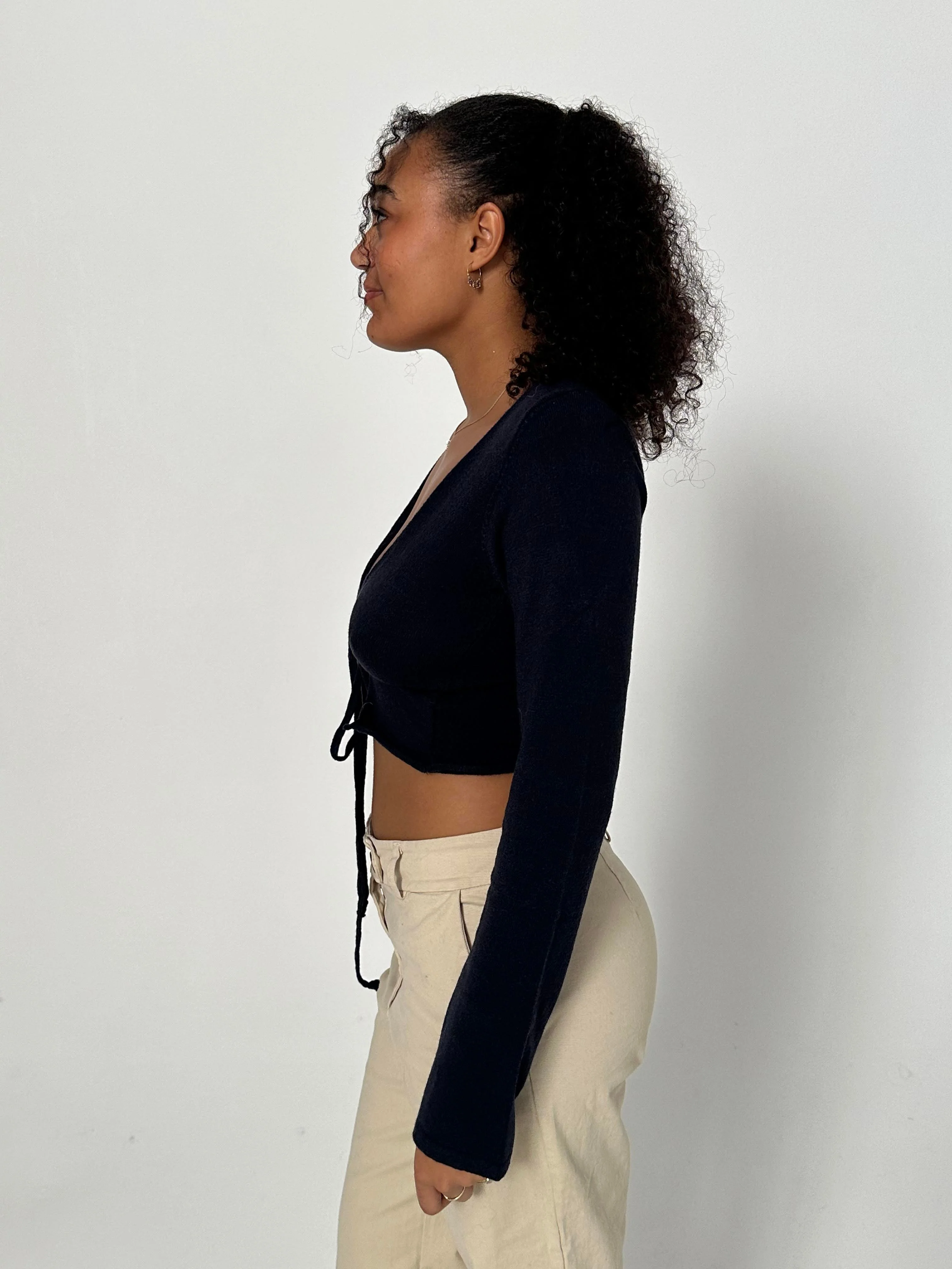 Simona 2 ways tie blouse - Navy 7 Simona 2 ways tie blouse - Navy