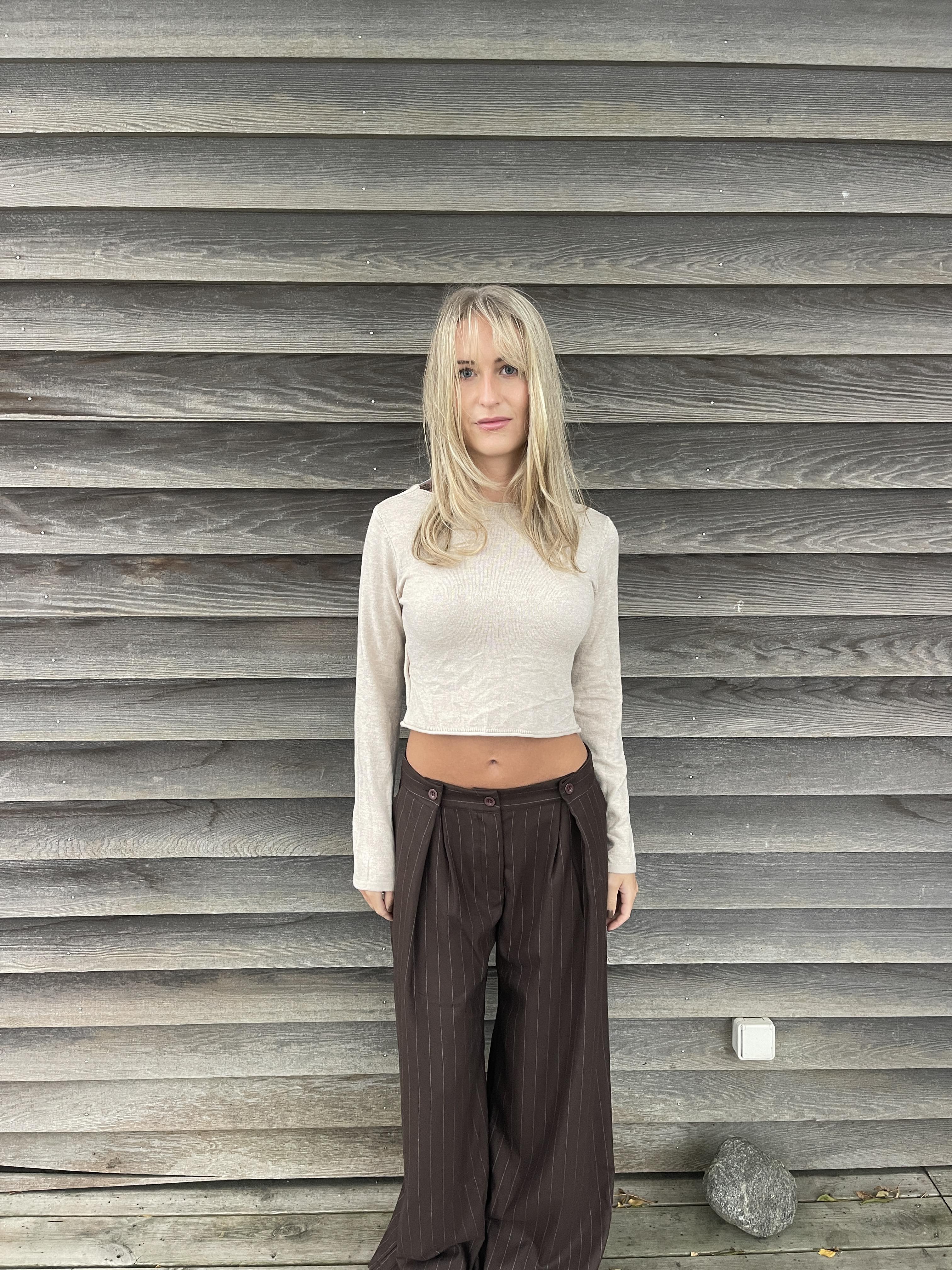 Simona 2 ways tie blouse - Beige 1 Simona 2 ways tie blouse - Beige
