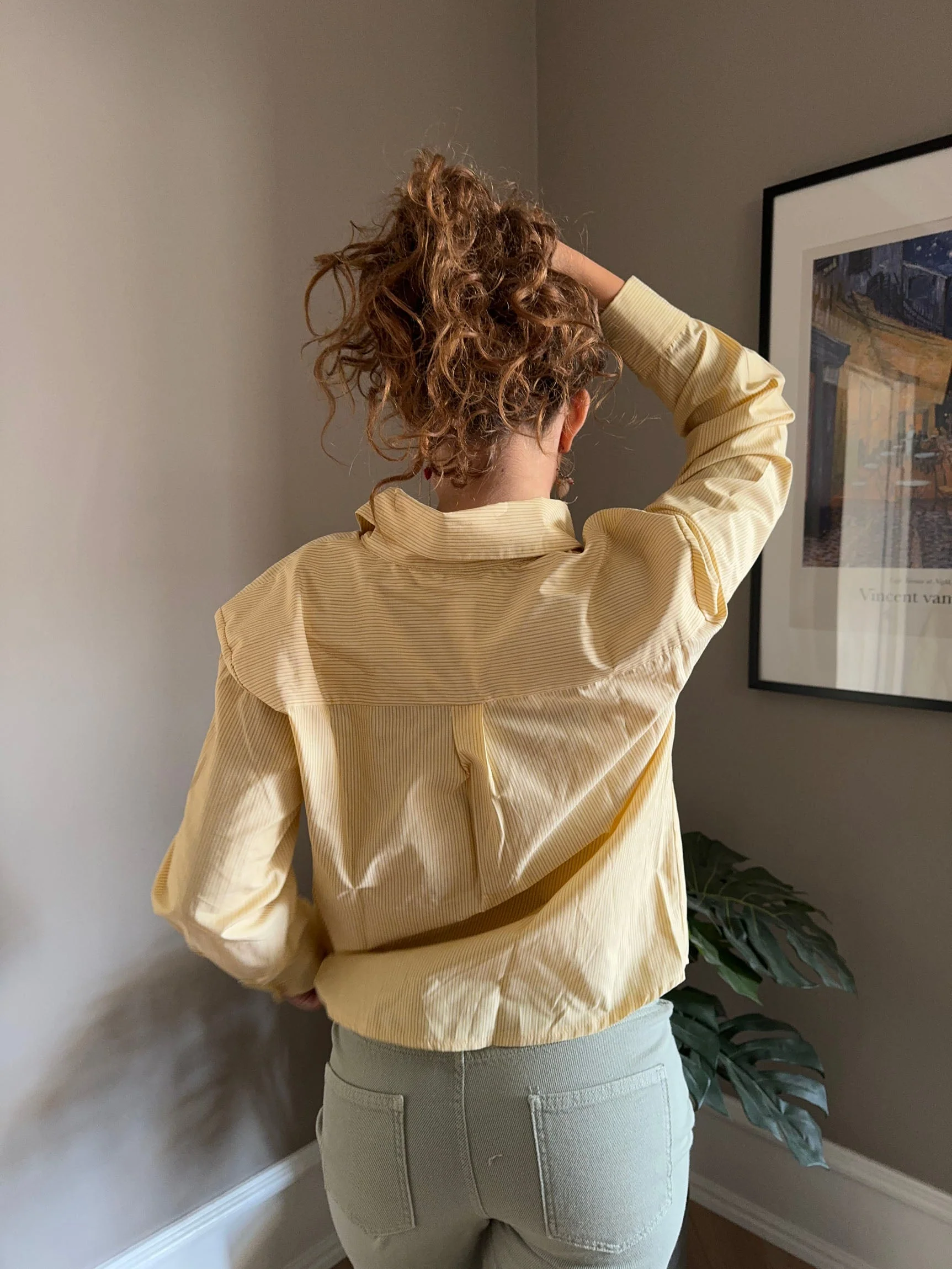 Liva button shirt with stripes - Yellow/white 6 Liva button shirt with stripes - Yellow/white