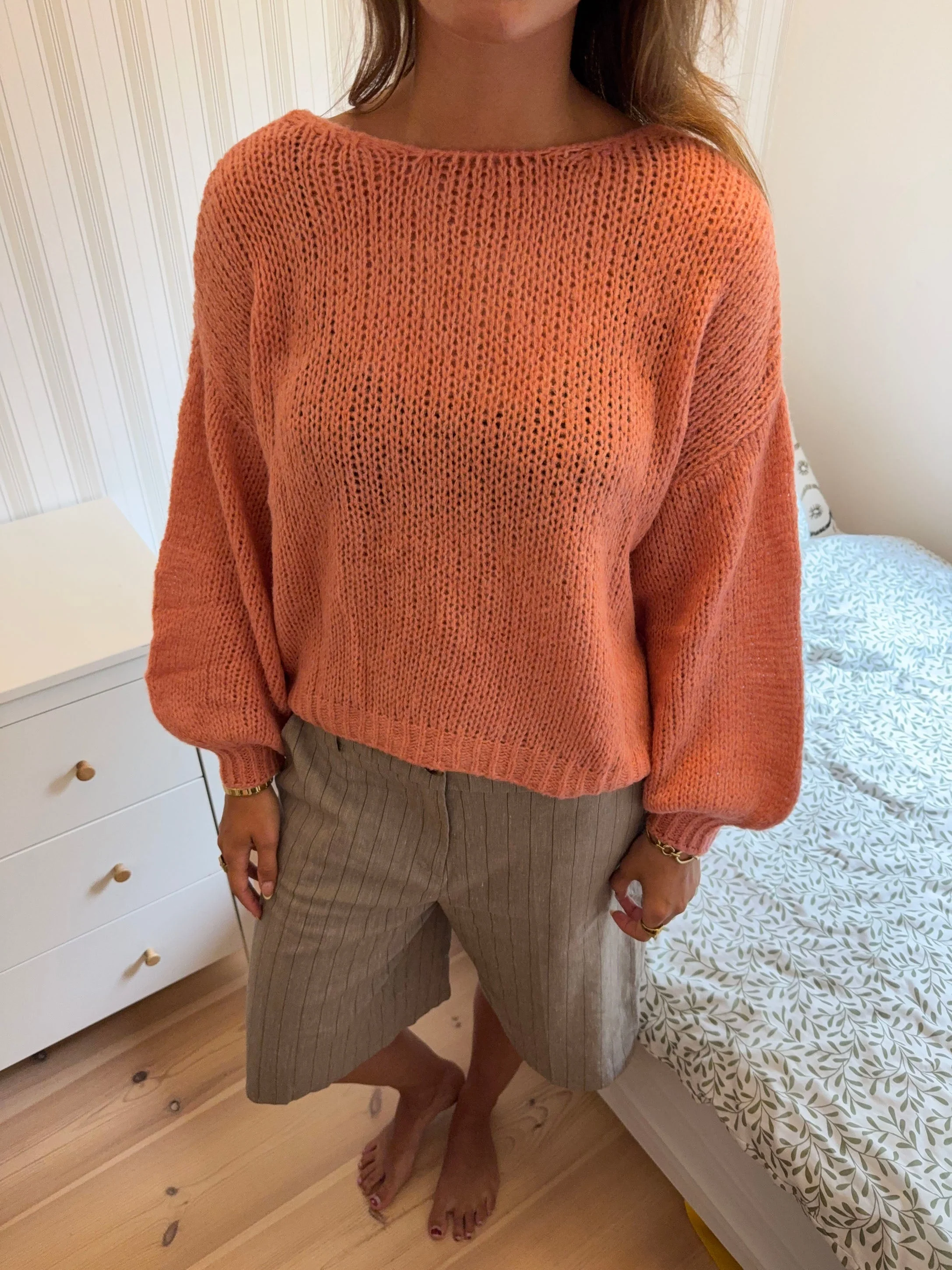 Berna knit with tie detail - Rose 9 Berna knit with tie detail - Rose