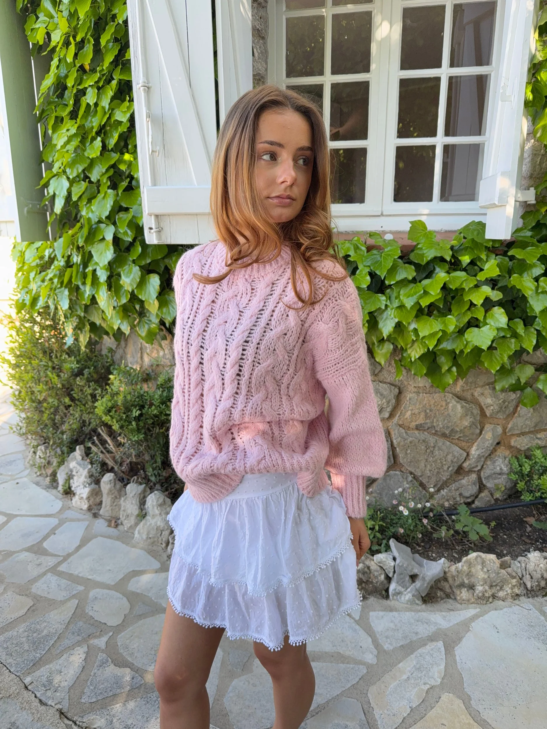 Raffaella cable knit – Pink 11 Raffaella cable knit – Pink
