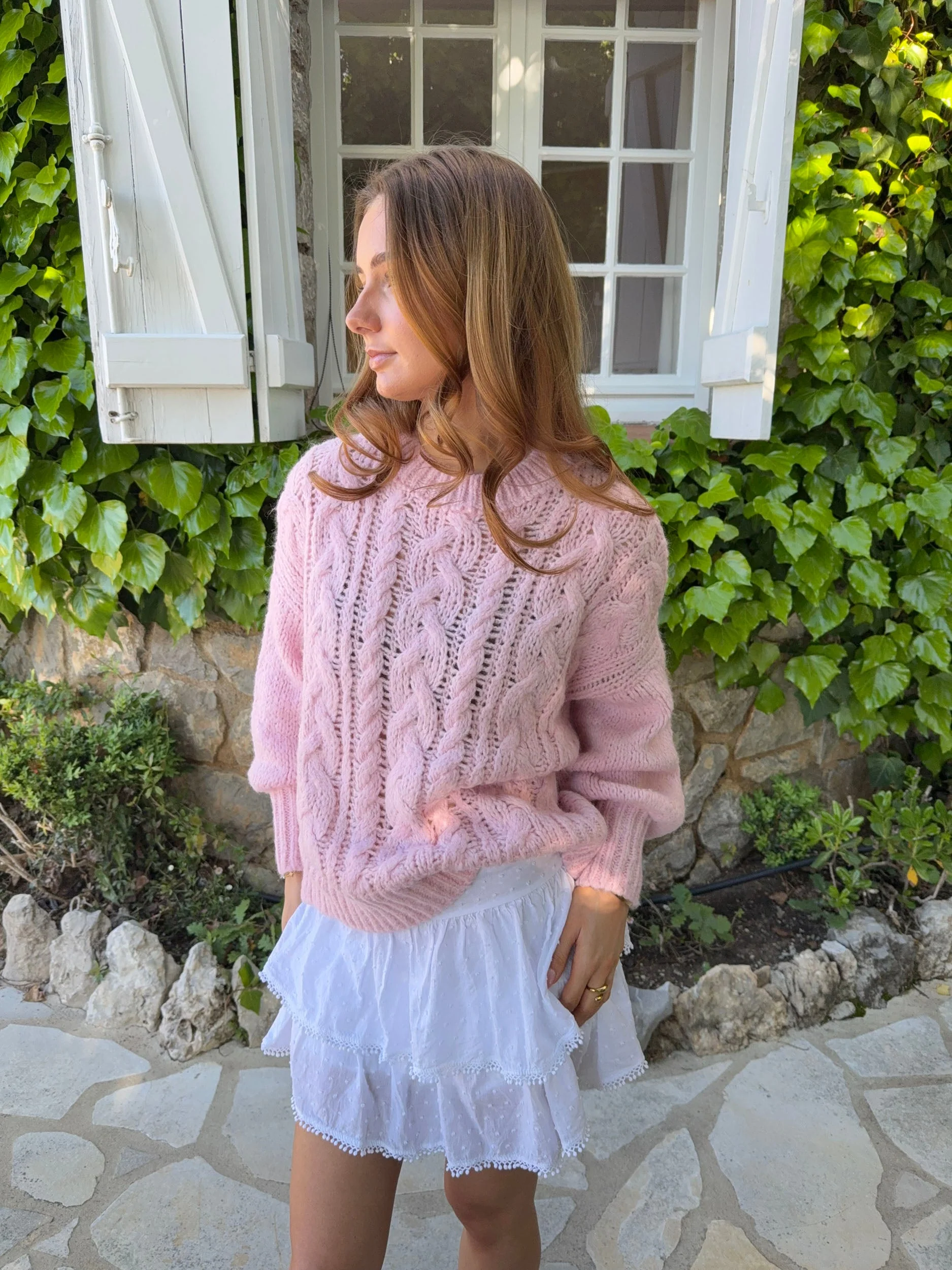 Raffaella cable knit – Pink 7 Raffaella cable knit – Pink