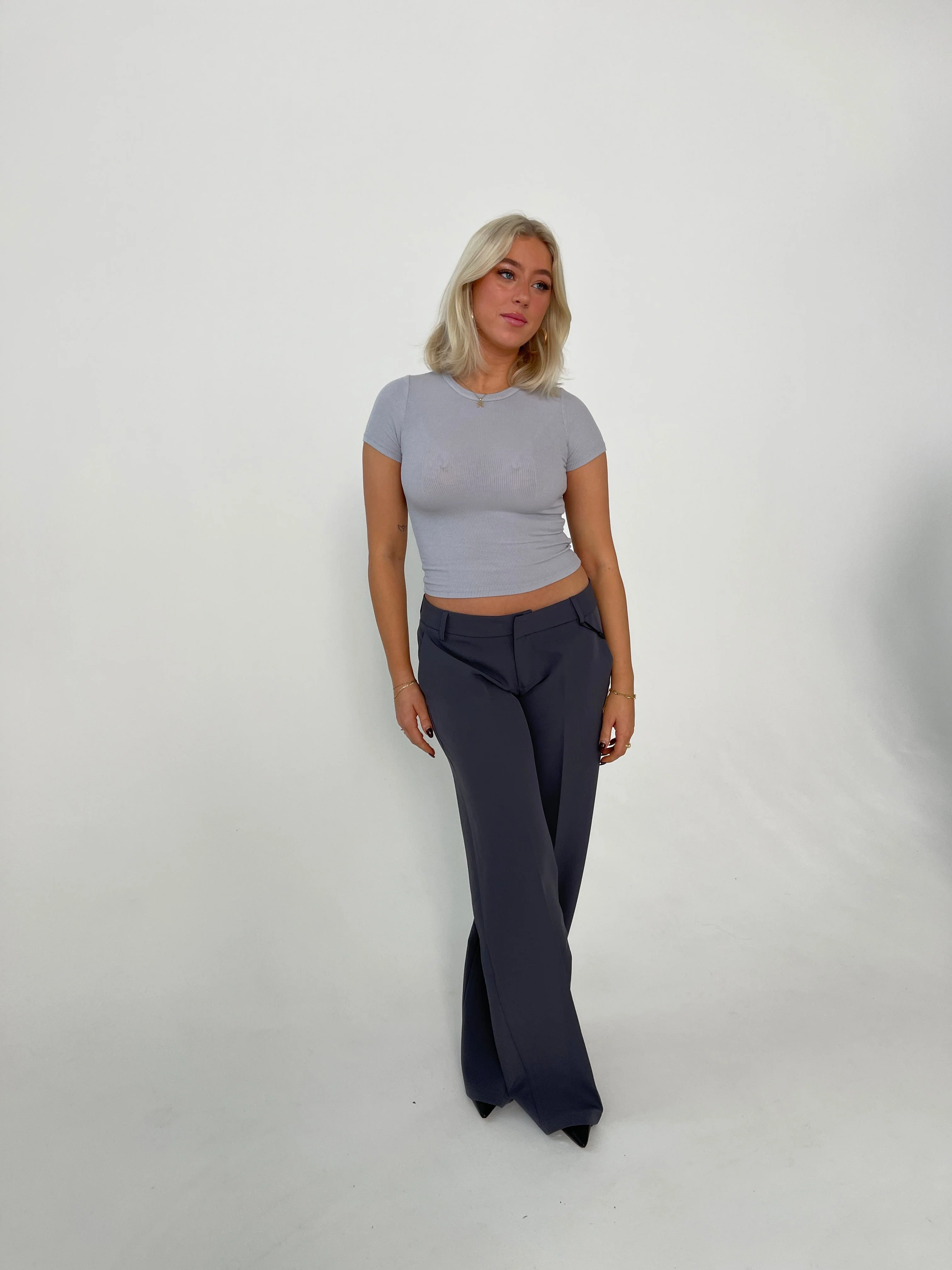 Britney low waisted suit pants - Grey