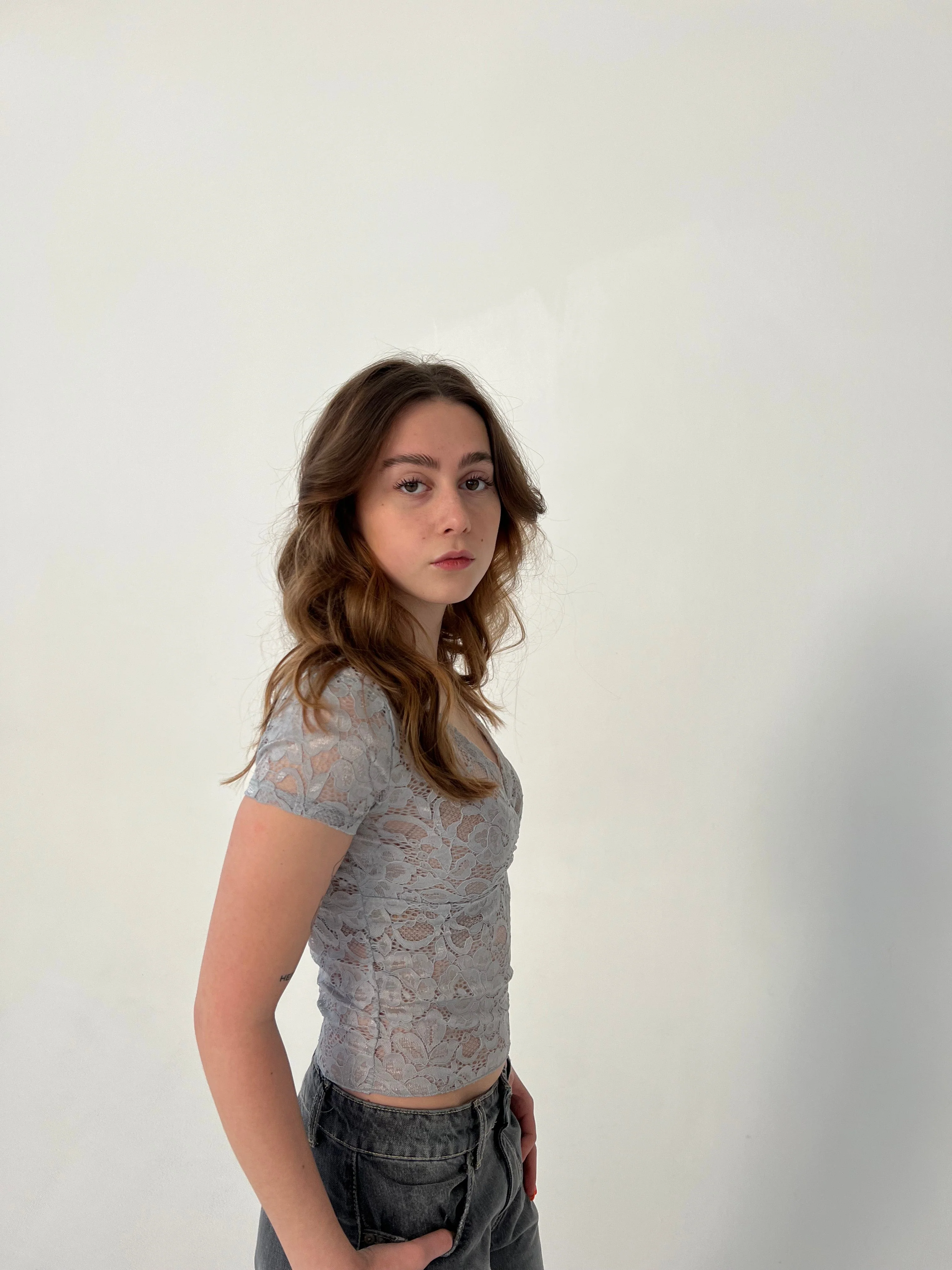 Bernadette lace top - Grey 10 Bernadette lace top - Grey