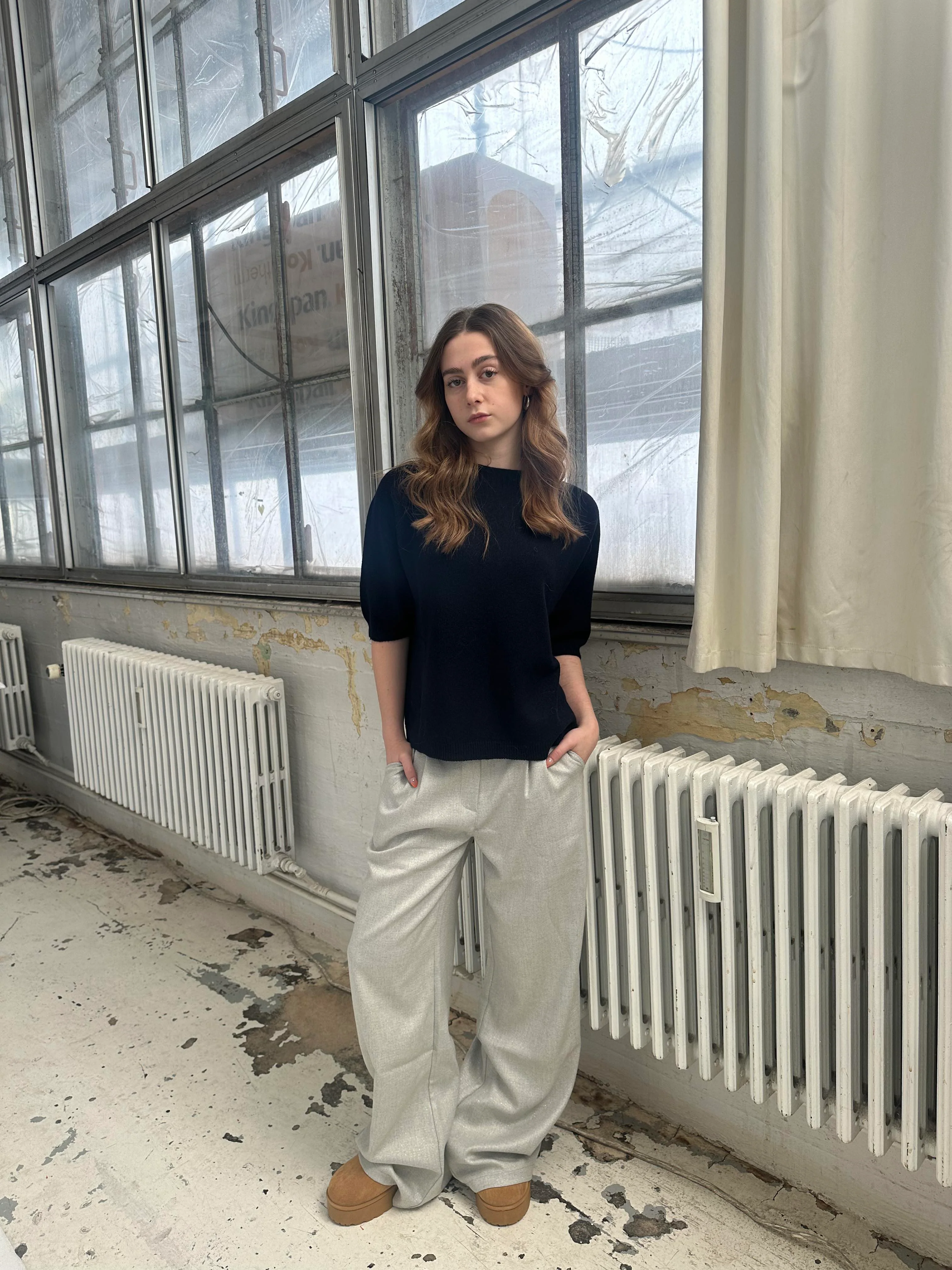 Donna oversized glitter pants - Light grey 12 Donna oversized glitter pants - Light grey