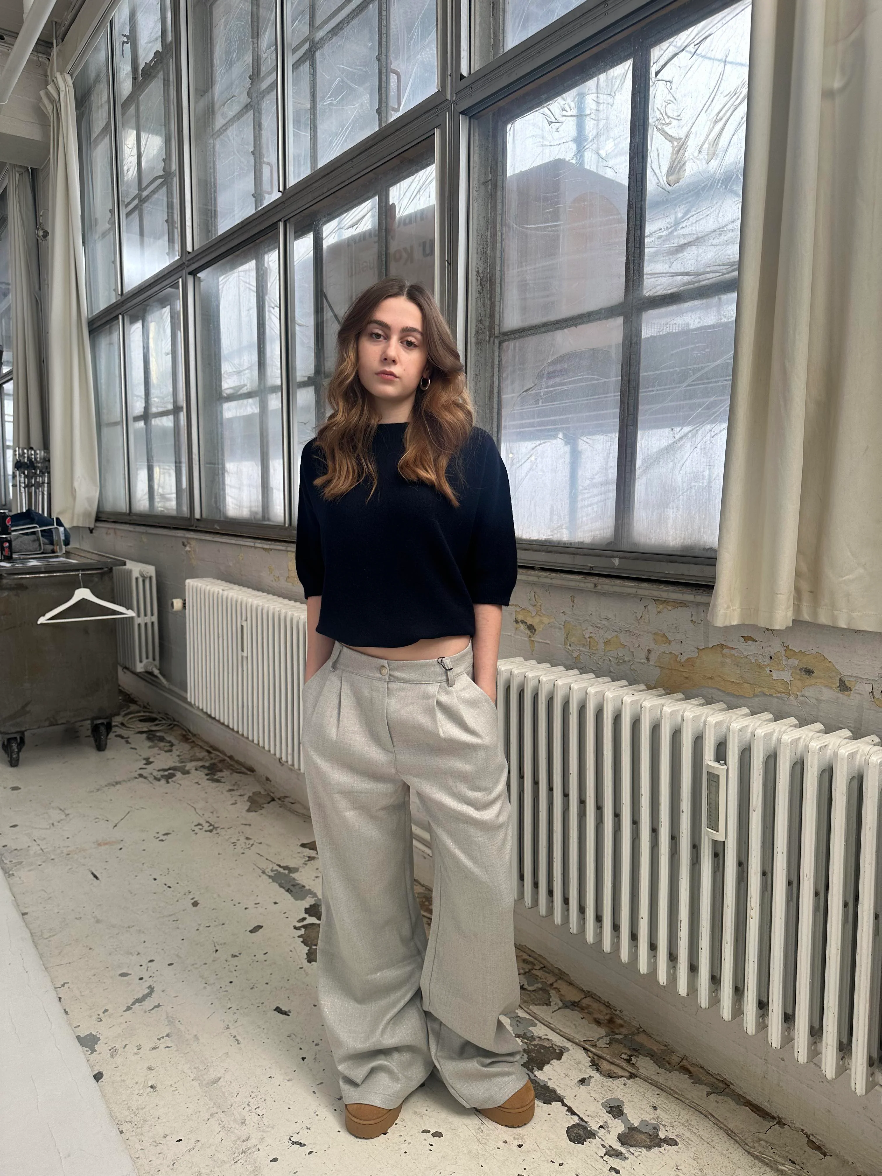 Donna oversized glitter pants - Light grey 4 Donna oversized glitter pants - Light grey