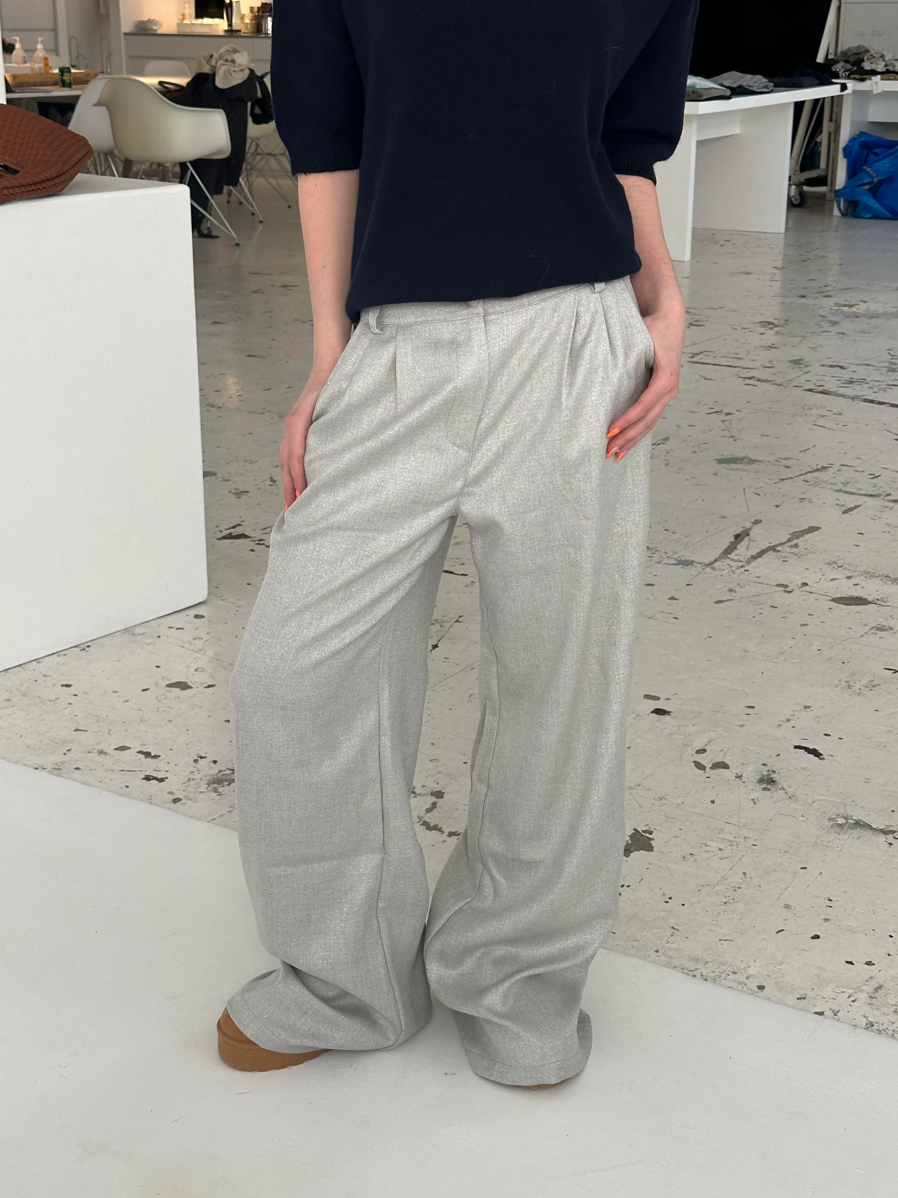 Donna oversized glitter pants - Light grey 5 Donna oversized glitter pants - Light grey