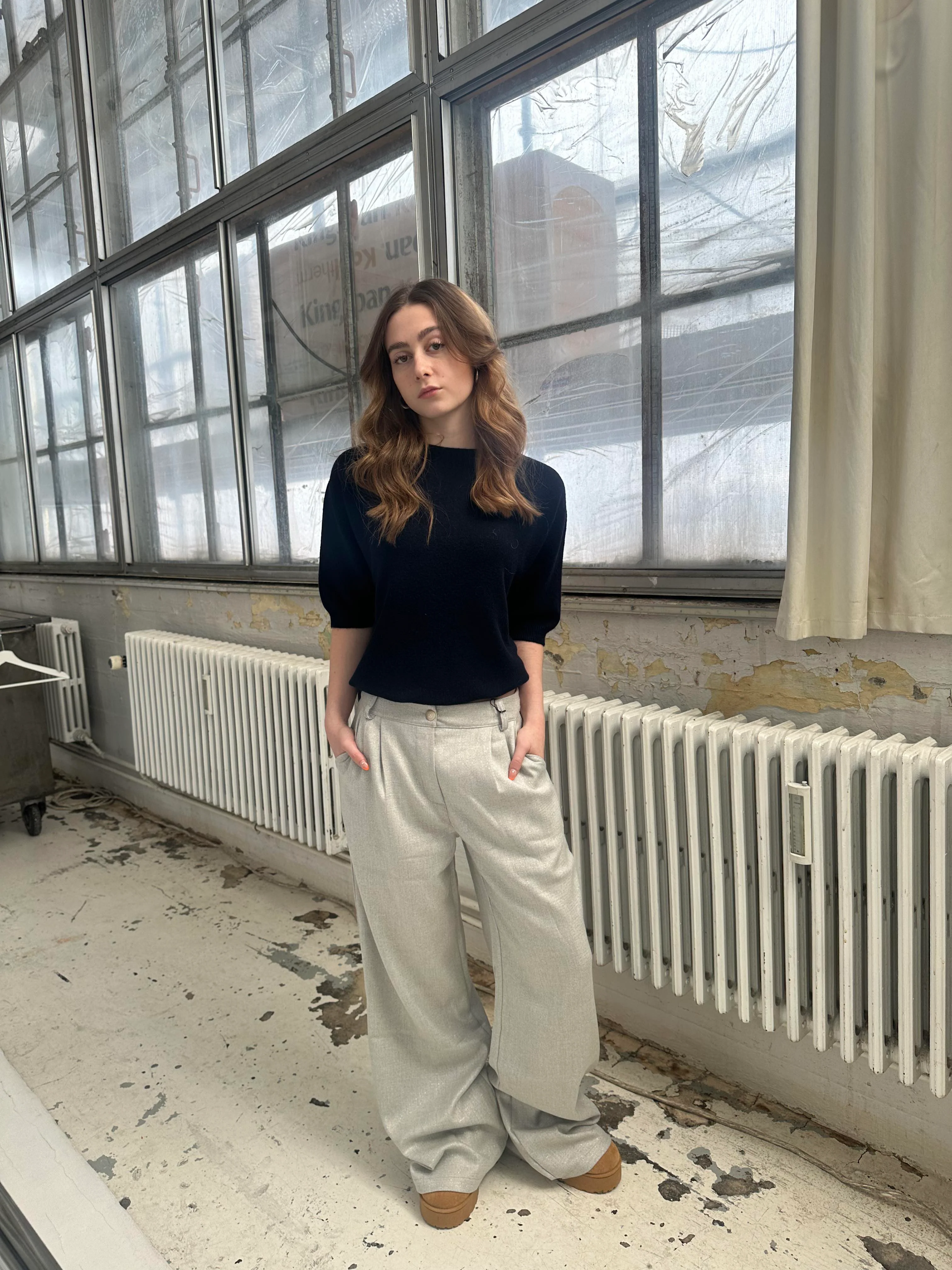Donna oversized glitter pants - Light grey 6 Donna oversized glitter pants - Light grey
