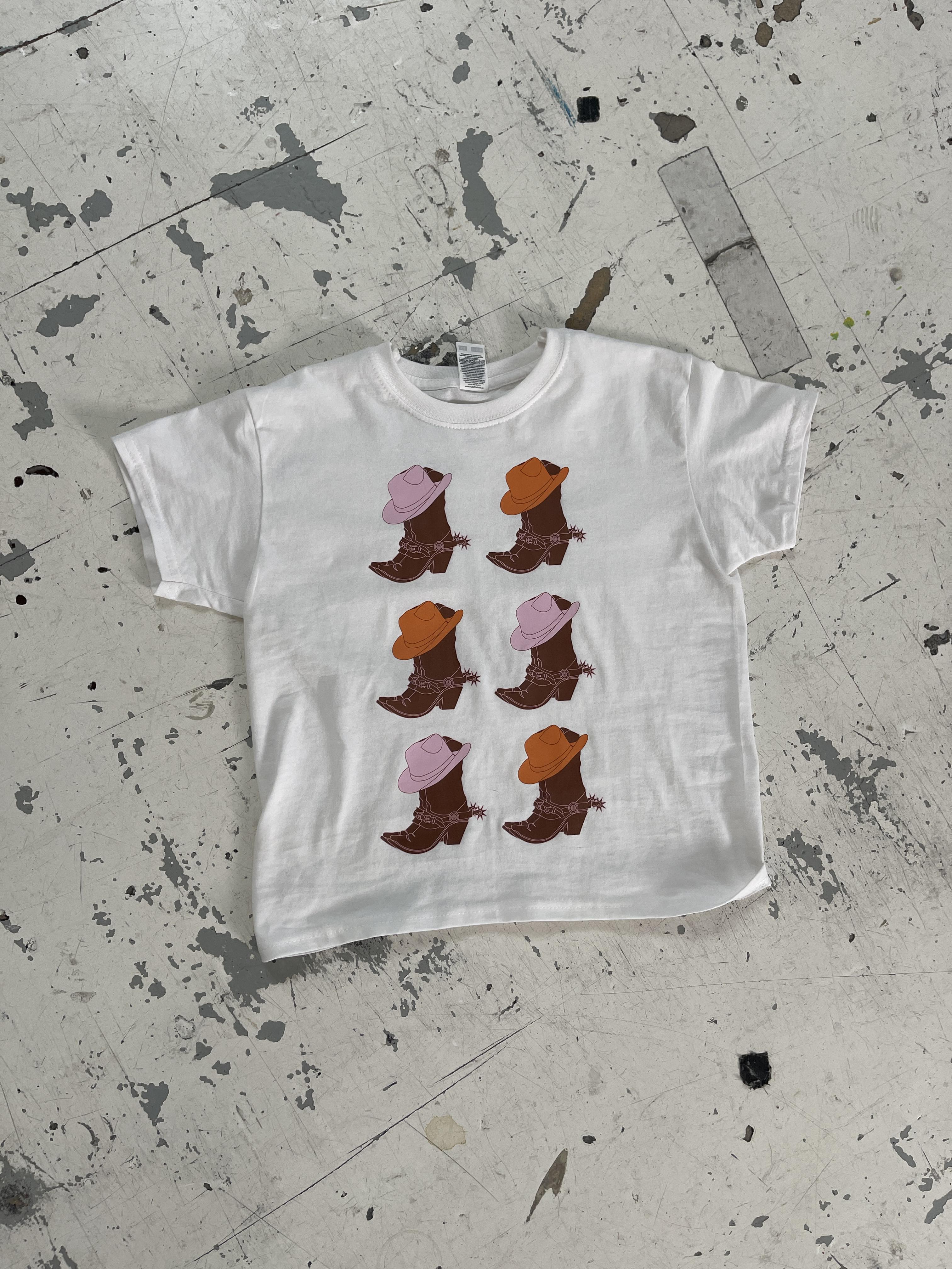 "Cowboy boots" baby tee - white 5 "Cowboy boots" baby tee - white