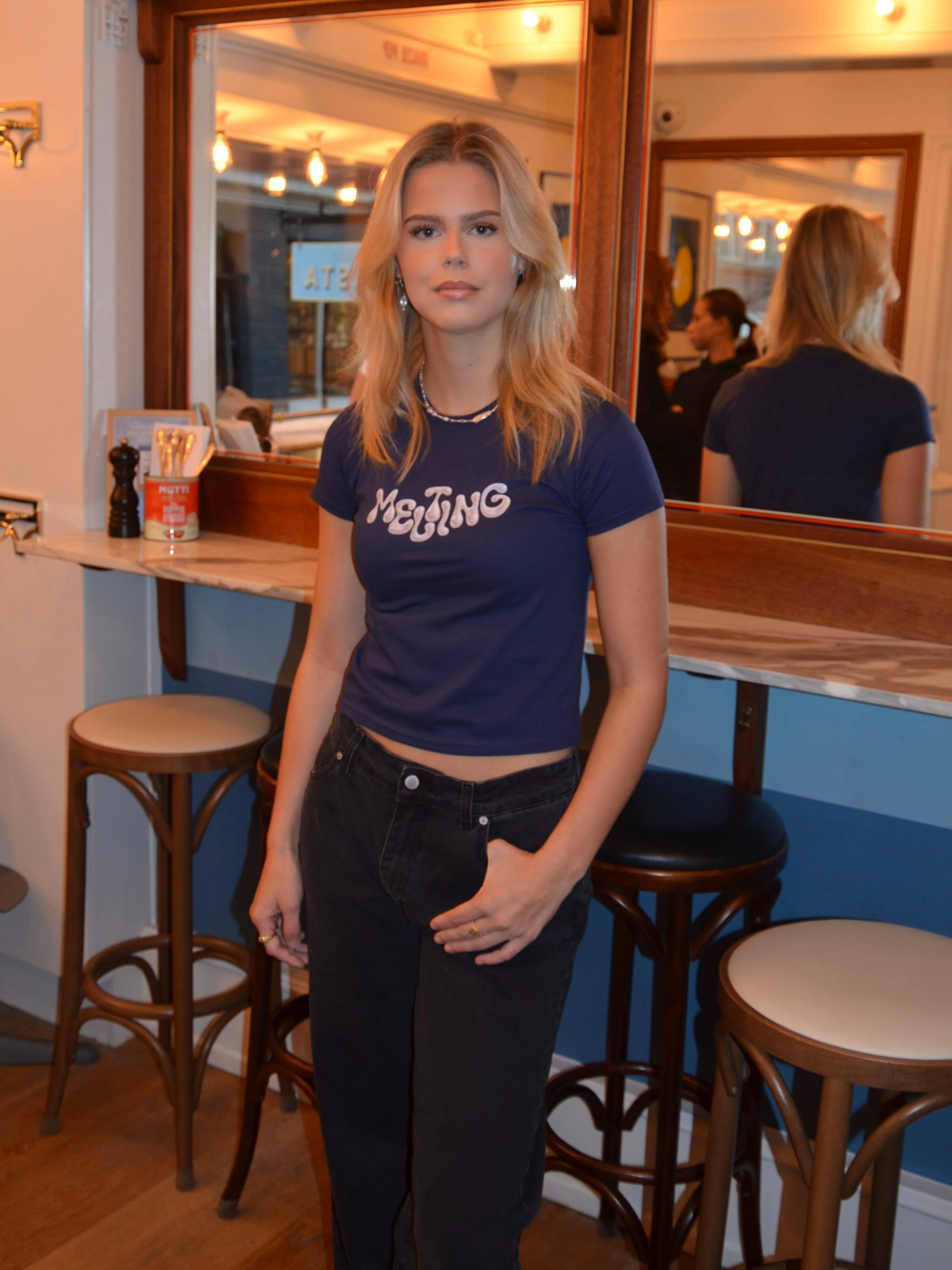 "Melting" baby tee - Navy 3 "Melting" baby tee - Navy