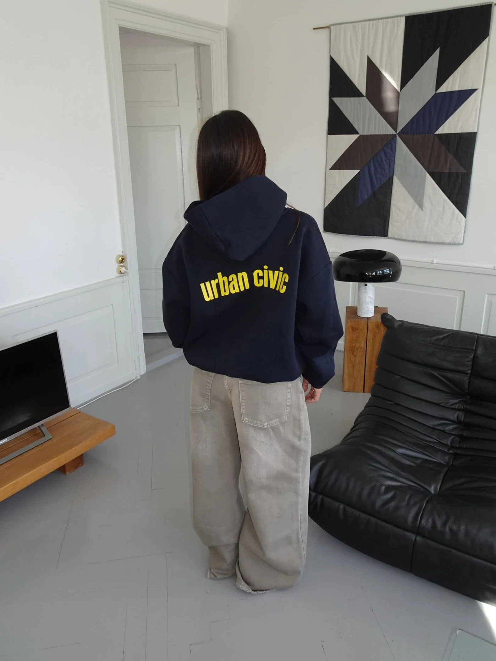 "Urban Civic" oversized hoodie - Navy