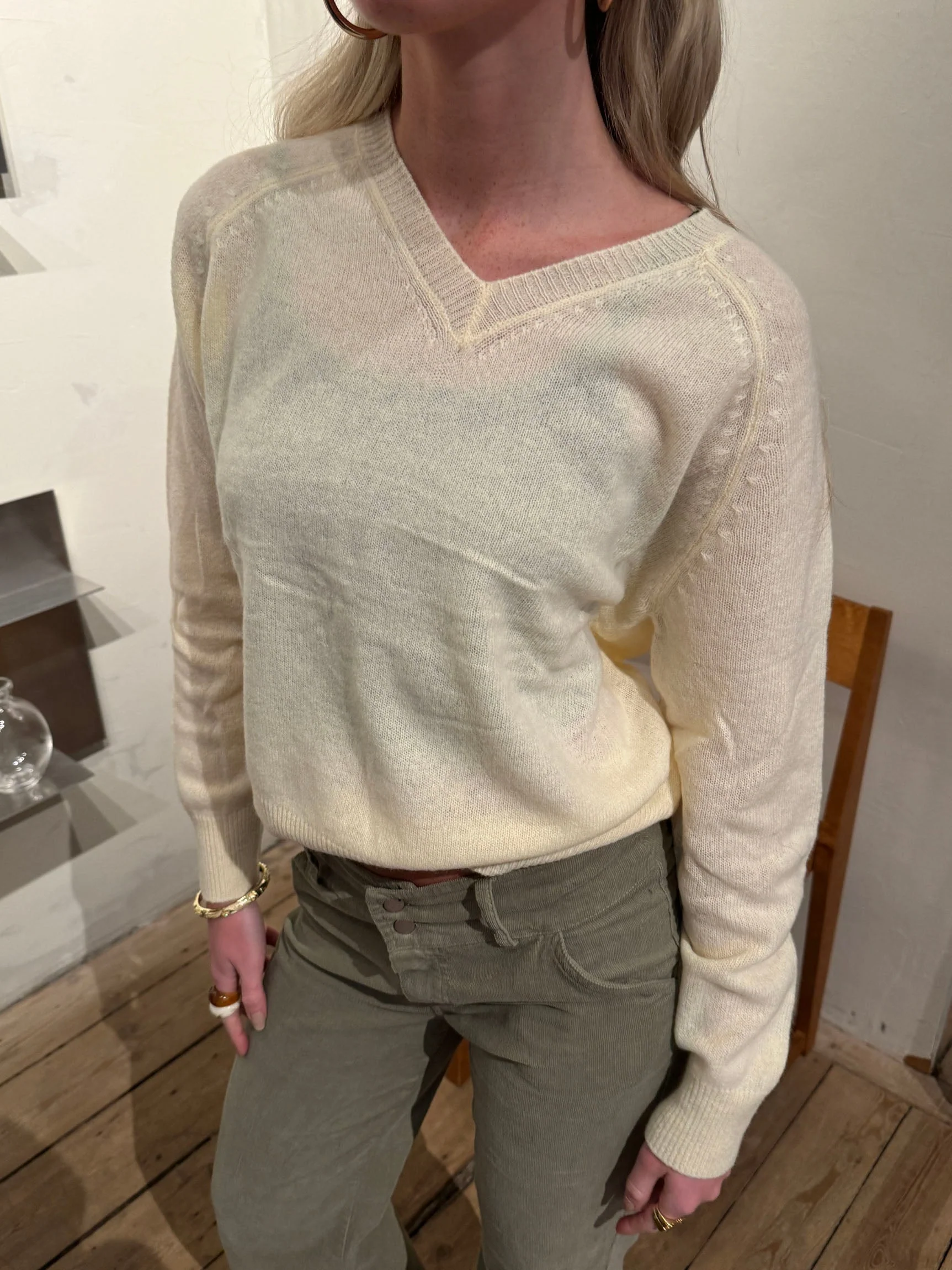 Aiko v-neck sweater - Yellow 7 Aiko v-neck sweater - Yellow