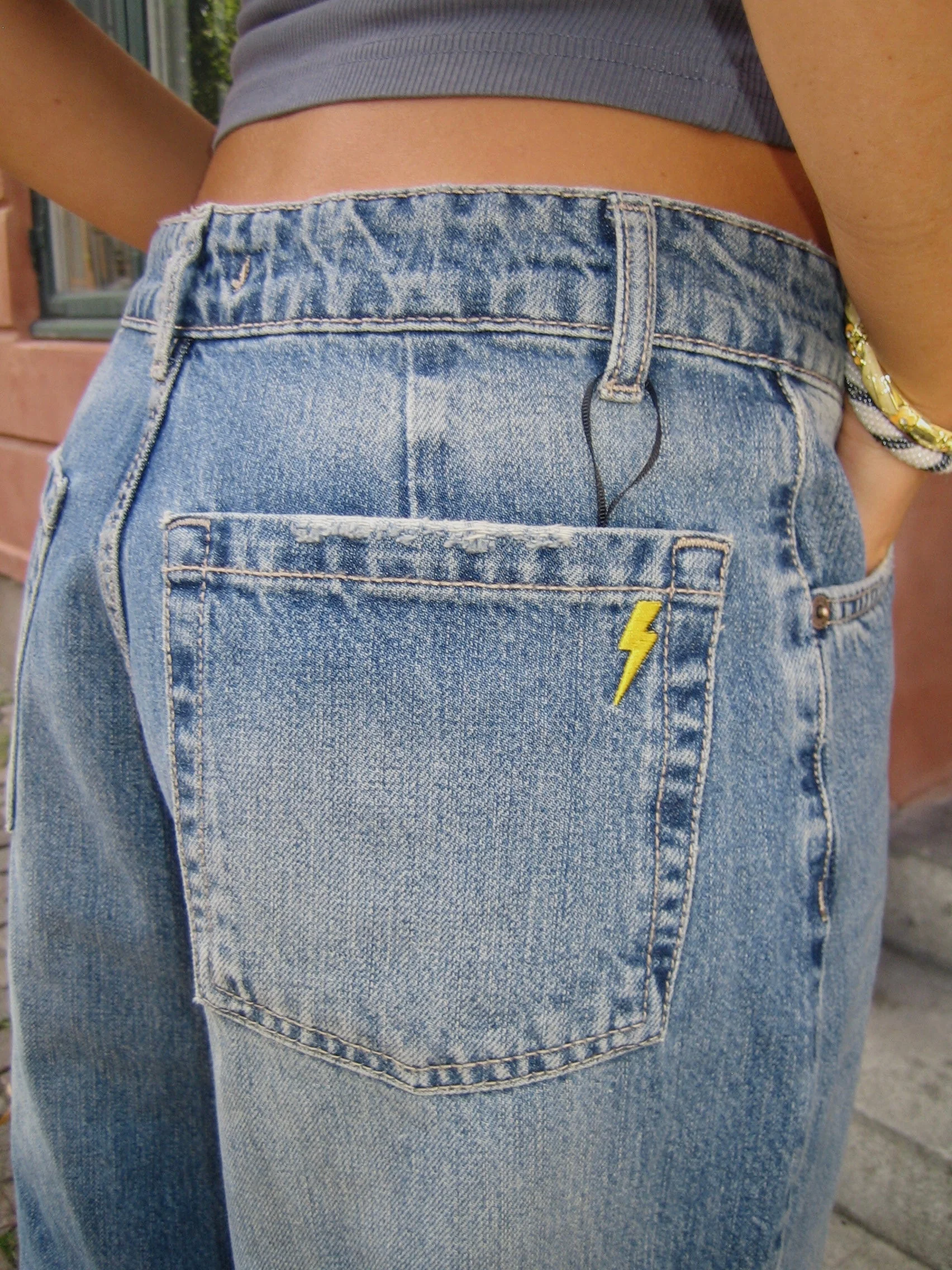 Alaia low-waisted jeans with lightning detail - Light denim 2 Alaia low-waisted jeans with lightning detail - Light denim