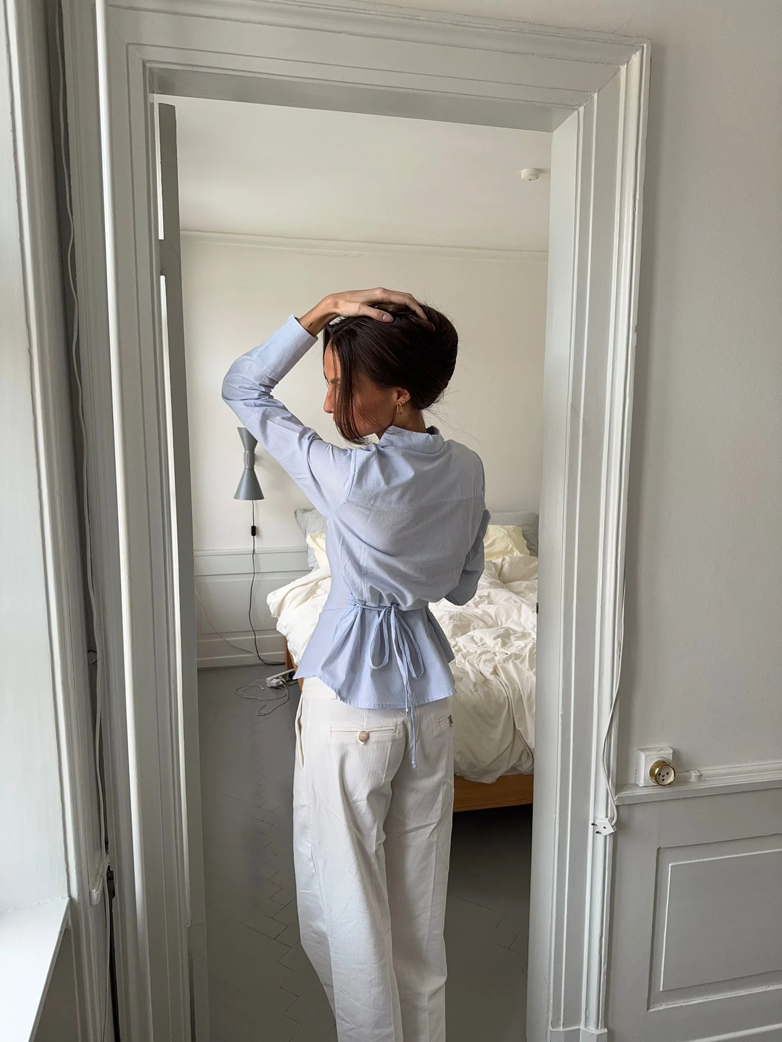 Alberte fitted shirt with stripes - Light blue/white 3 Alberte fitted shirt with stripes - Light blue/white