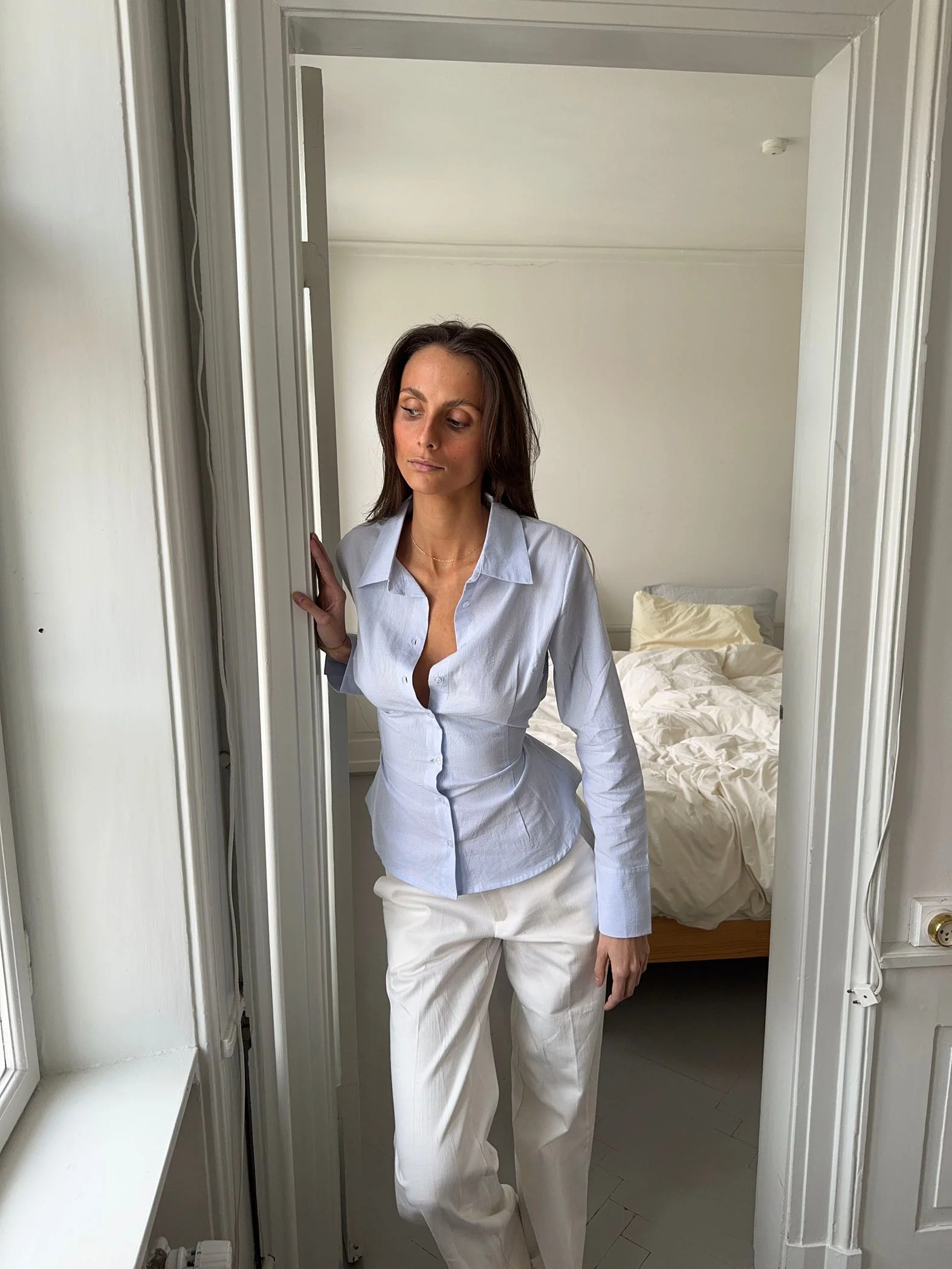 Alberte fitted shirt with stripes - Light blue/white 9 Alberte fitted shirt with stripes - Light blue/white