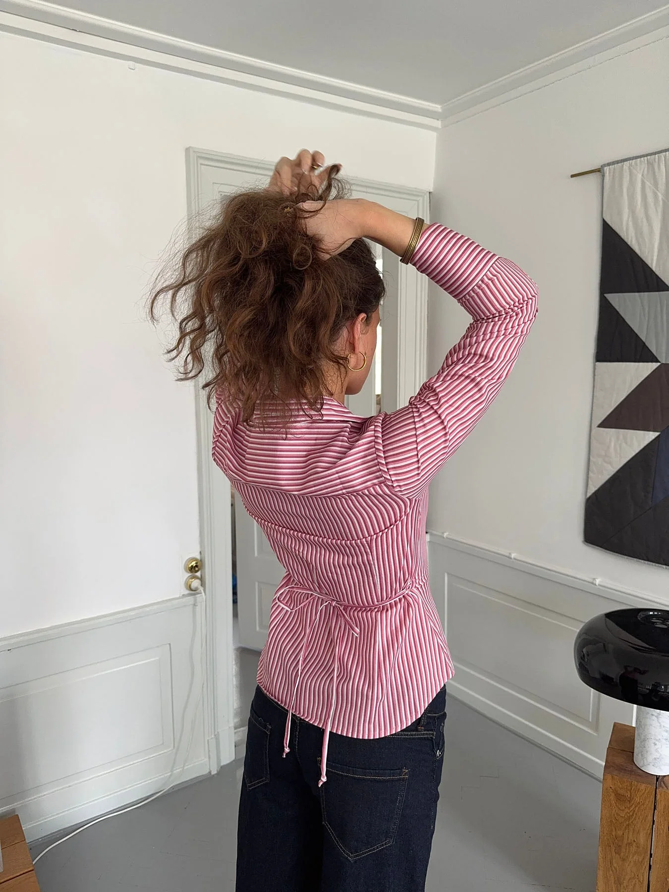 Alberte fitted shirt with stripes - Pink/white 4 Alberte fitted shirt with stripes - Pink/white