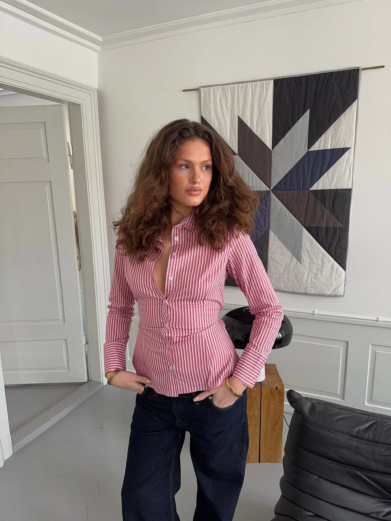 Alberte fitted shirt with stripes - Pink/white 5 Alberte fitted shirt with stripes - Pink/white
