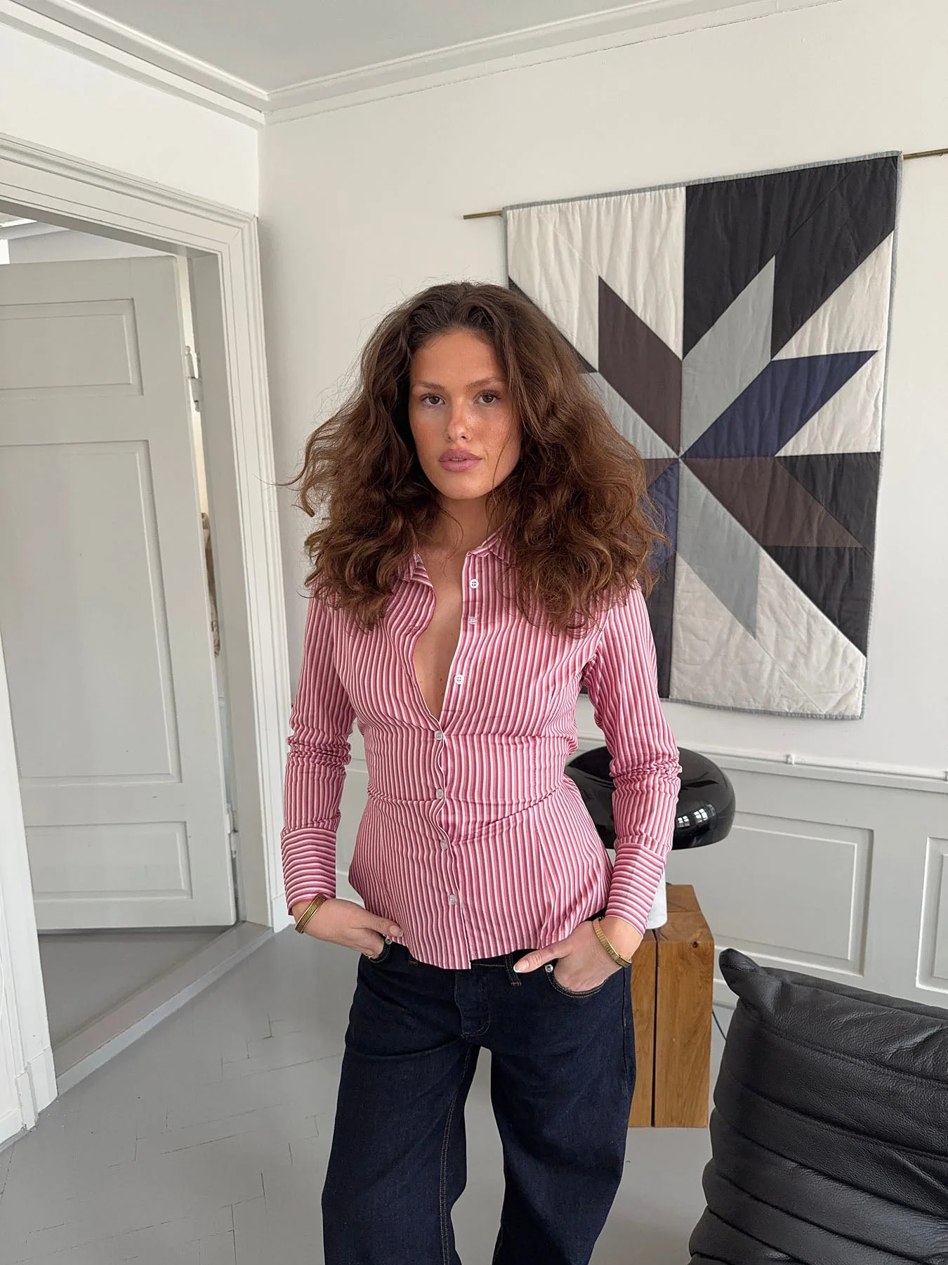 Alberte fitted shirt with stripes - Pink/white 7 Alberte fitted shirt with stripes - Pink/white