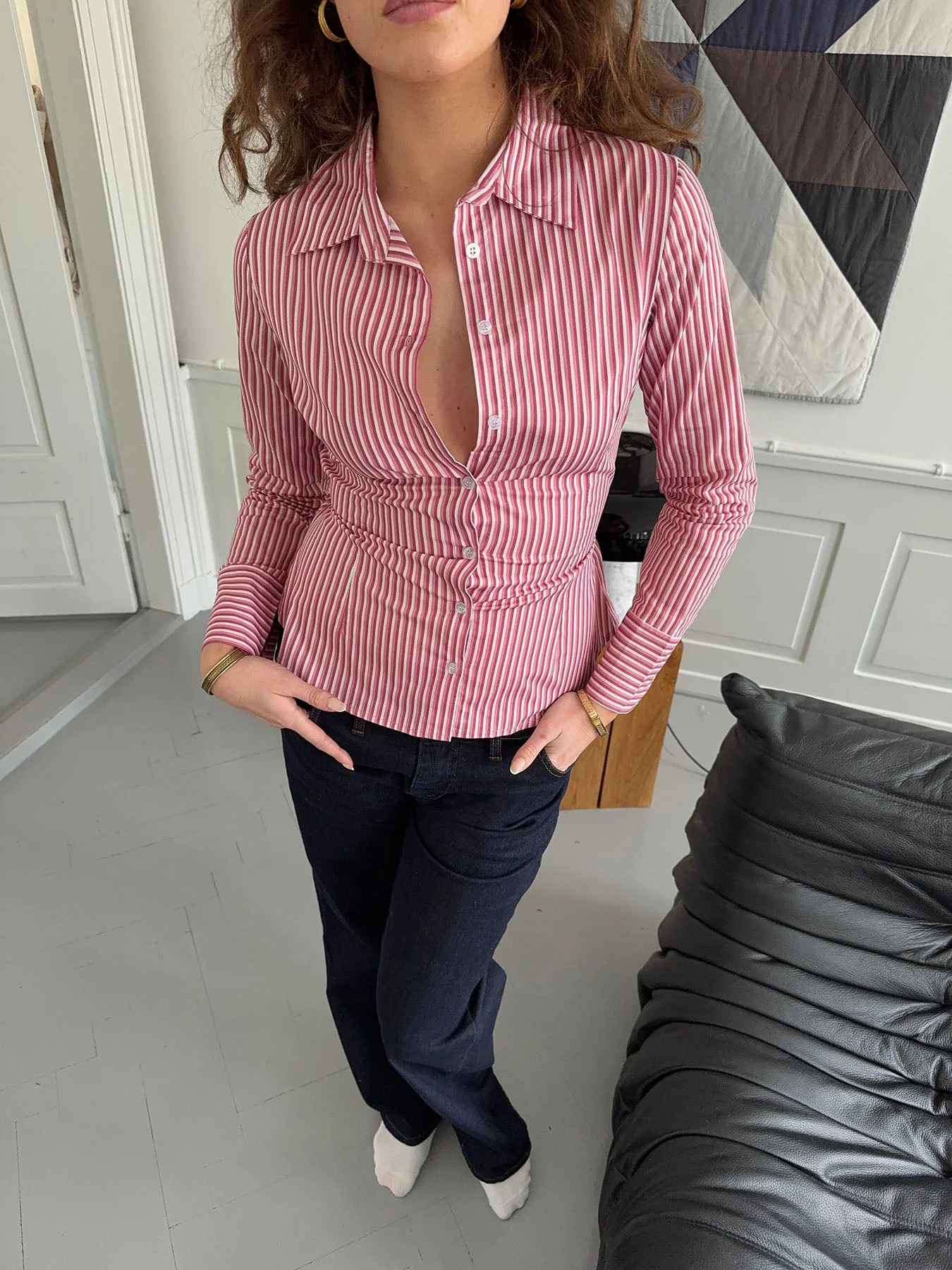 Alberte fitted shirt with stripes - Pink/white 9 Alberte fitted shirt with stripes - Pink/white