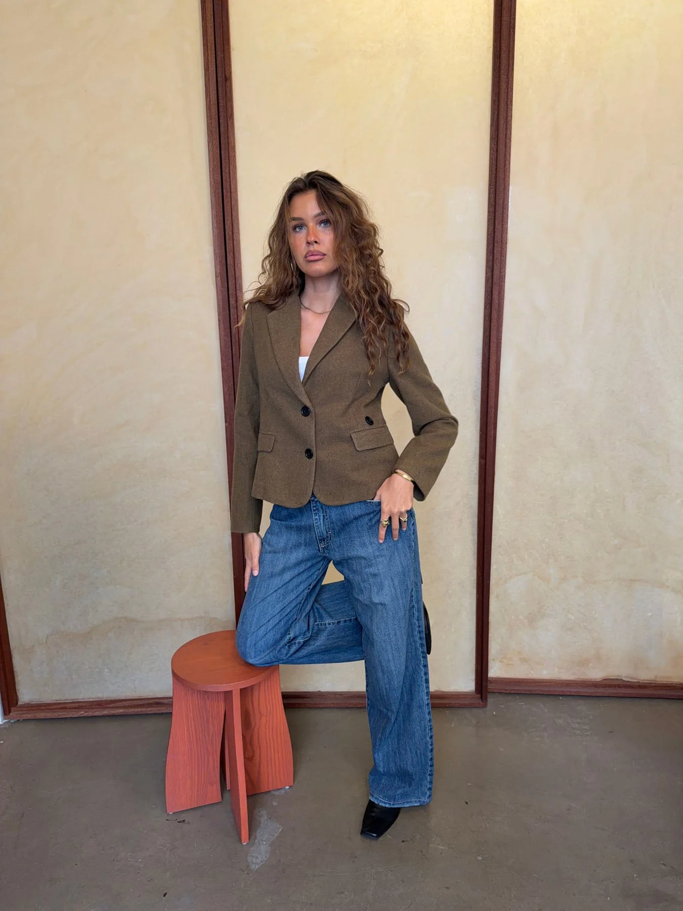 Anahita cropped blazer - Khaki 5 Anahita cropped blazer - Khaki