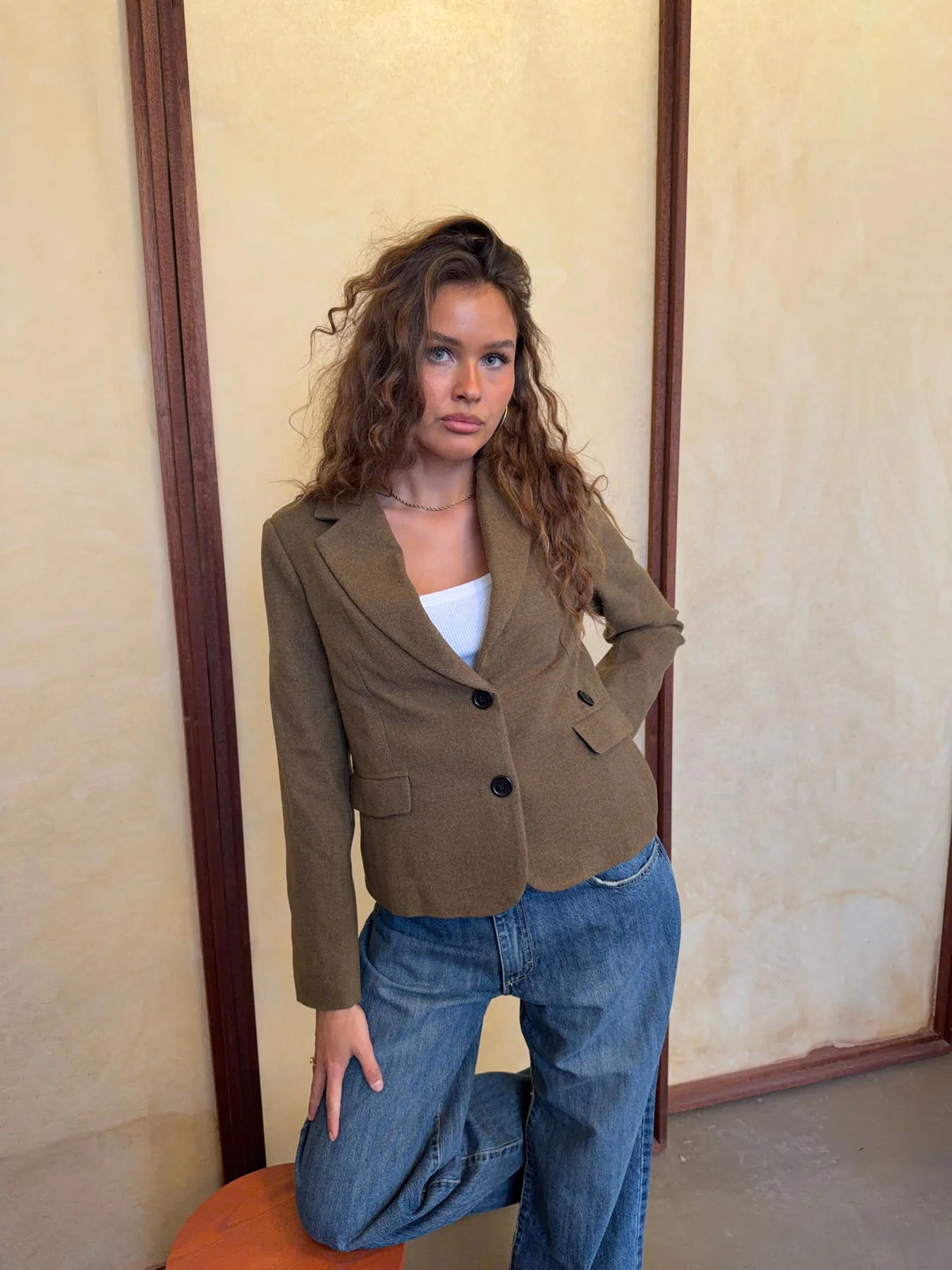 Anahita cropped blazer - Khaki 6 Anahita cropped blazer - Khaki
