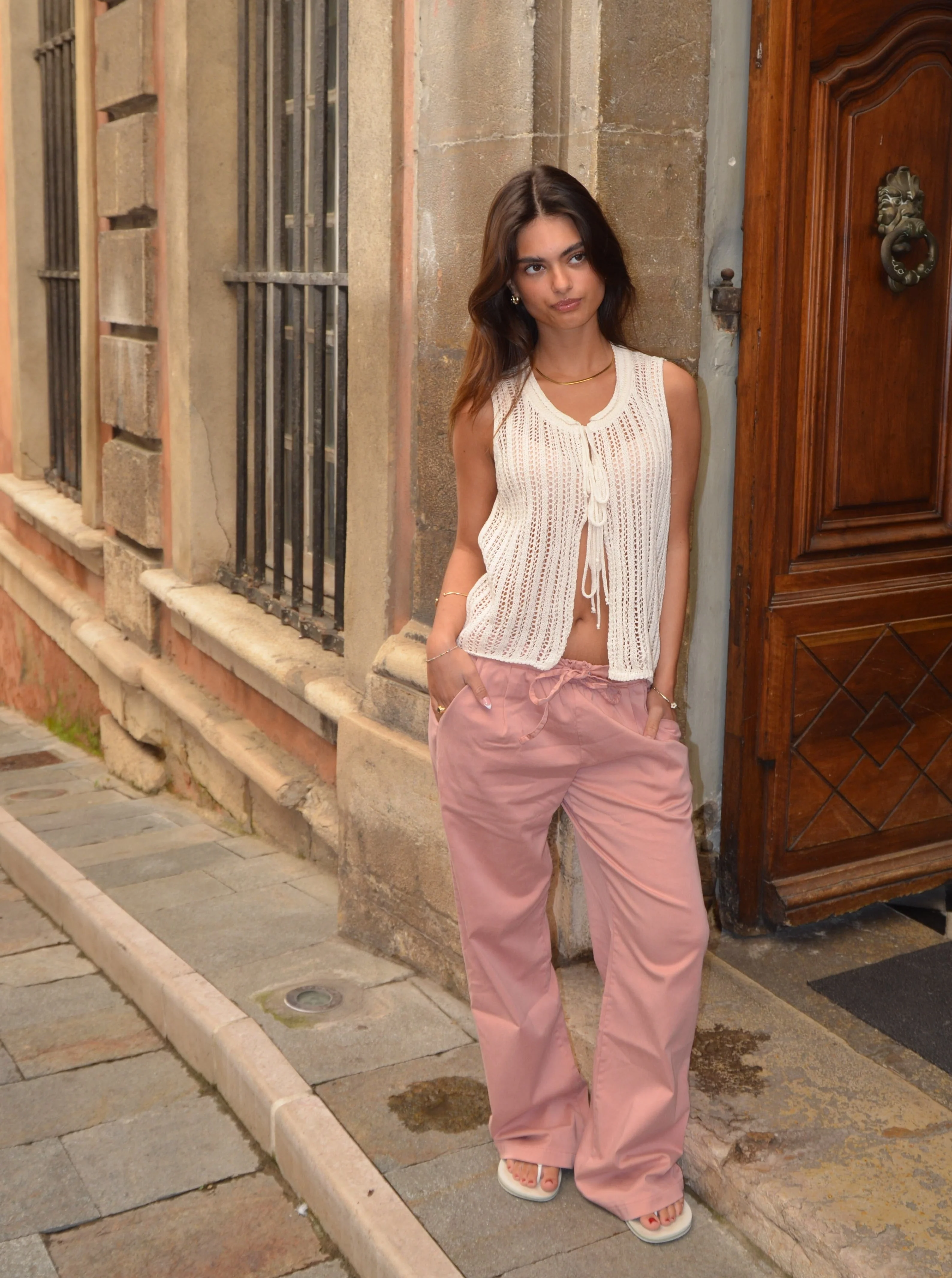 Anouk trousers with tie - Pink 10 Anouk trousers with tie - Pink