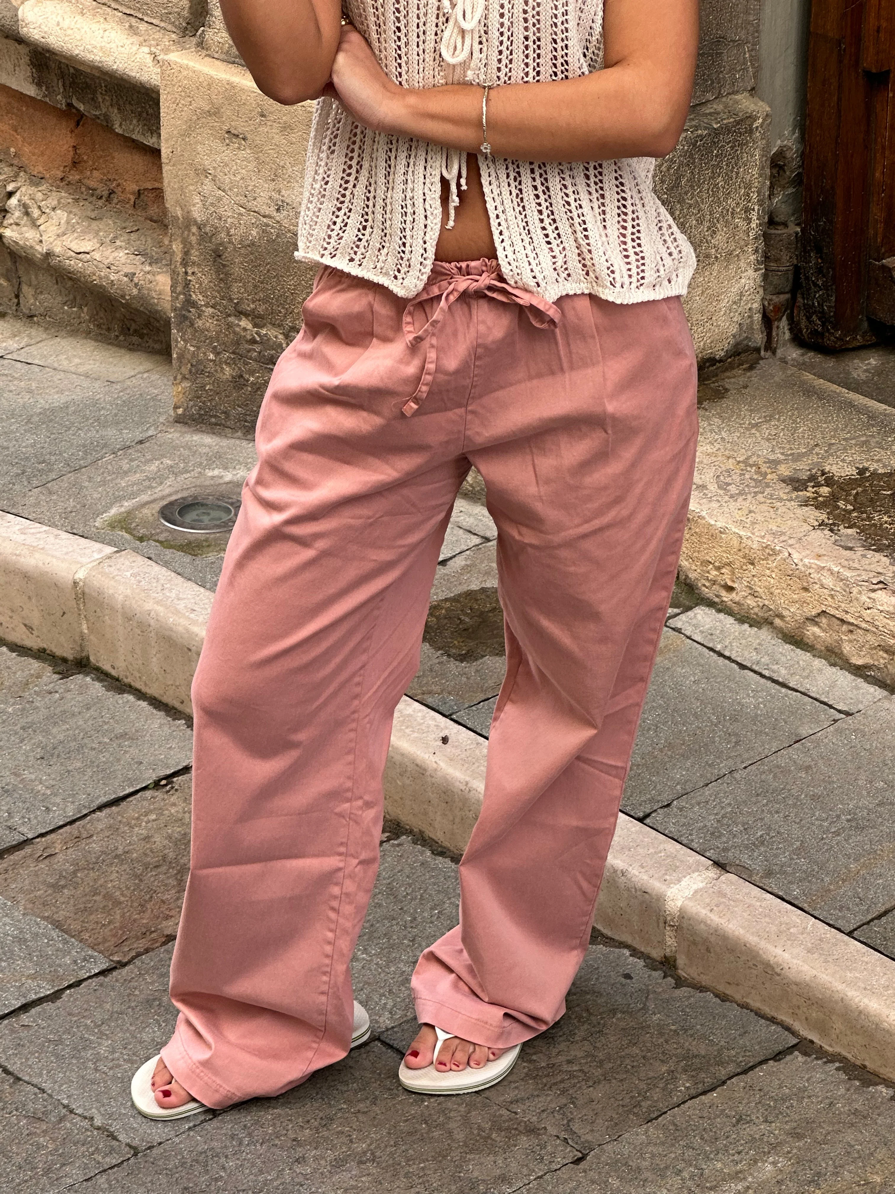 Anouk trousers with tie - Pink 11 Anouk trousers with tie - Pink
