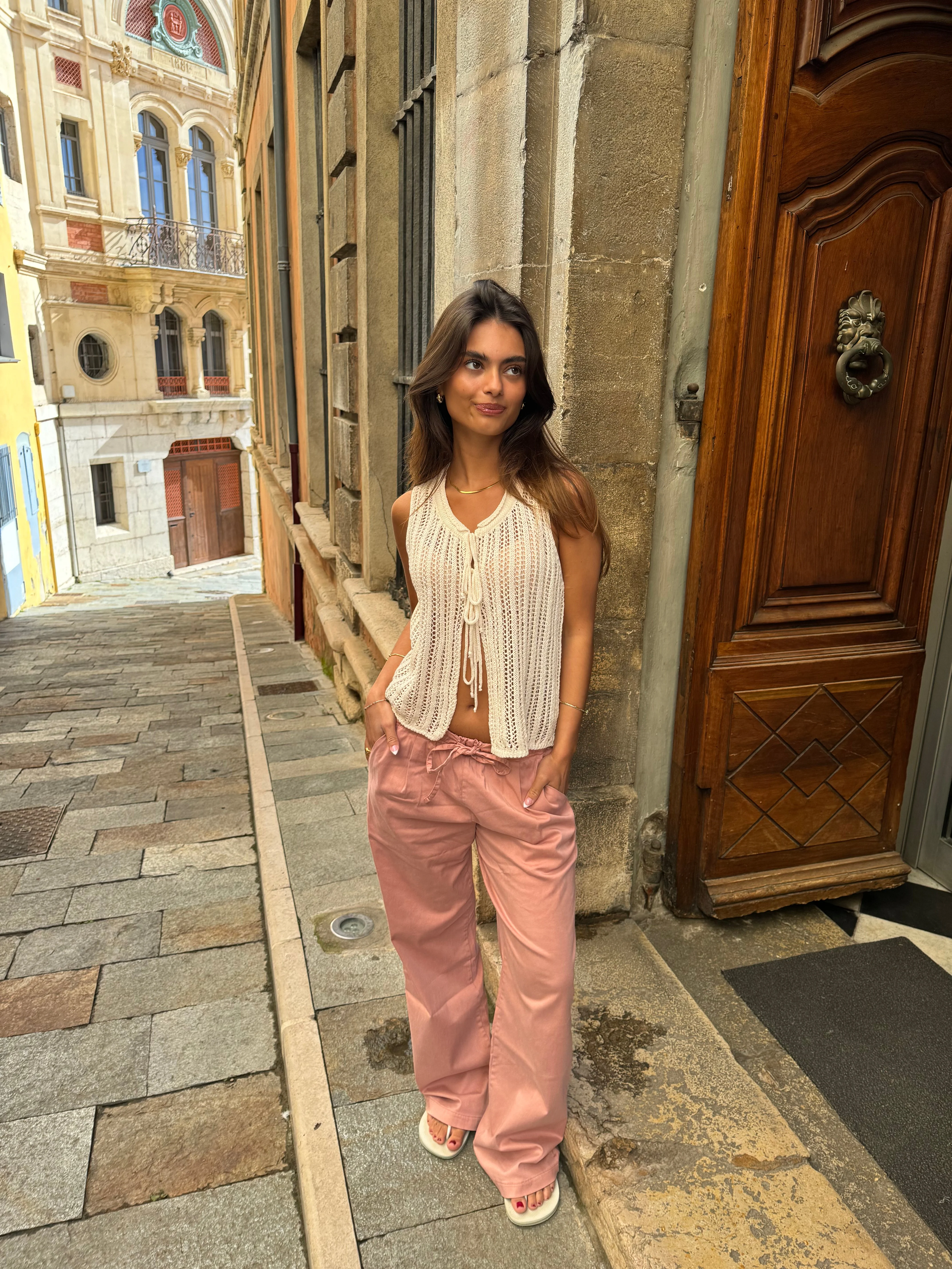Anouk trousers with tie - Pink 5 Anouk trousers with tie - Pink