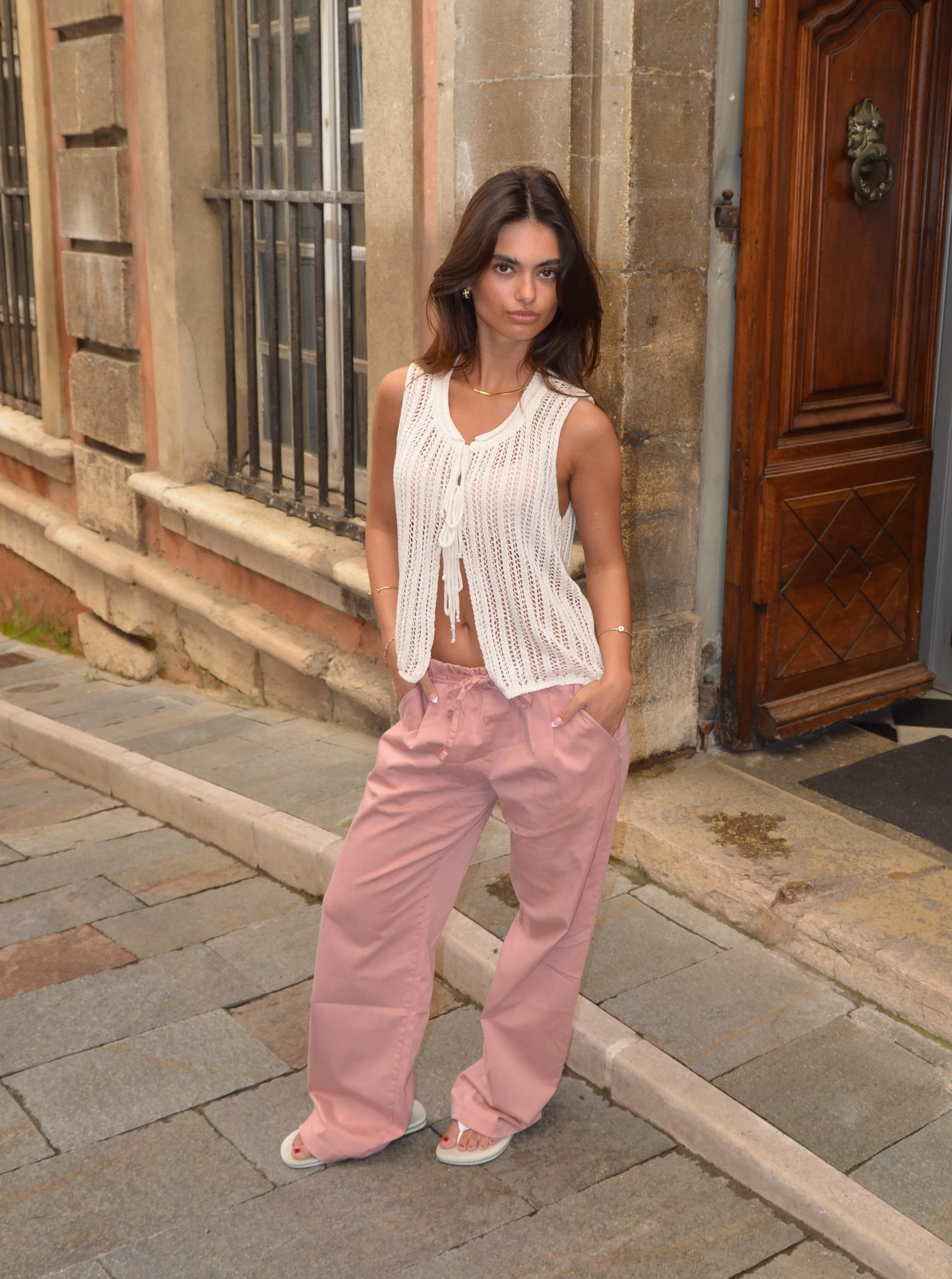 Anouk trousers with tie - Pink 7 Anouk trousers with tie - Pink