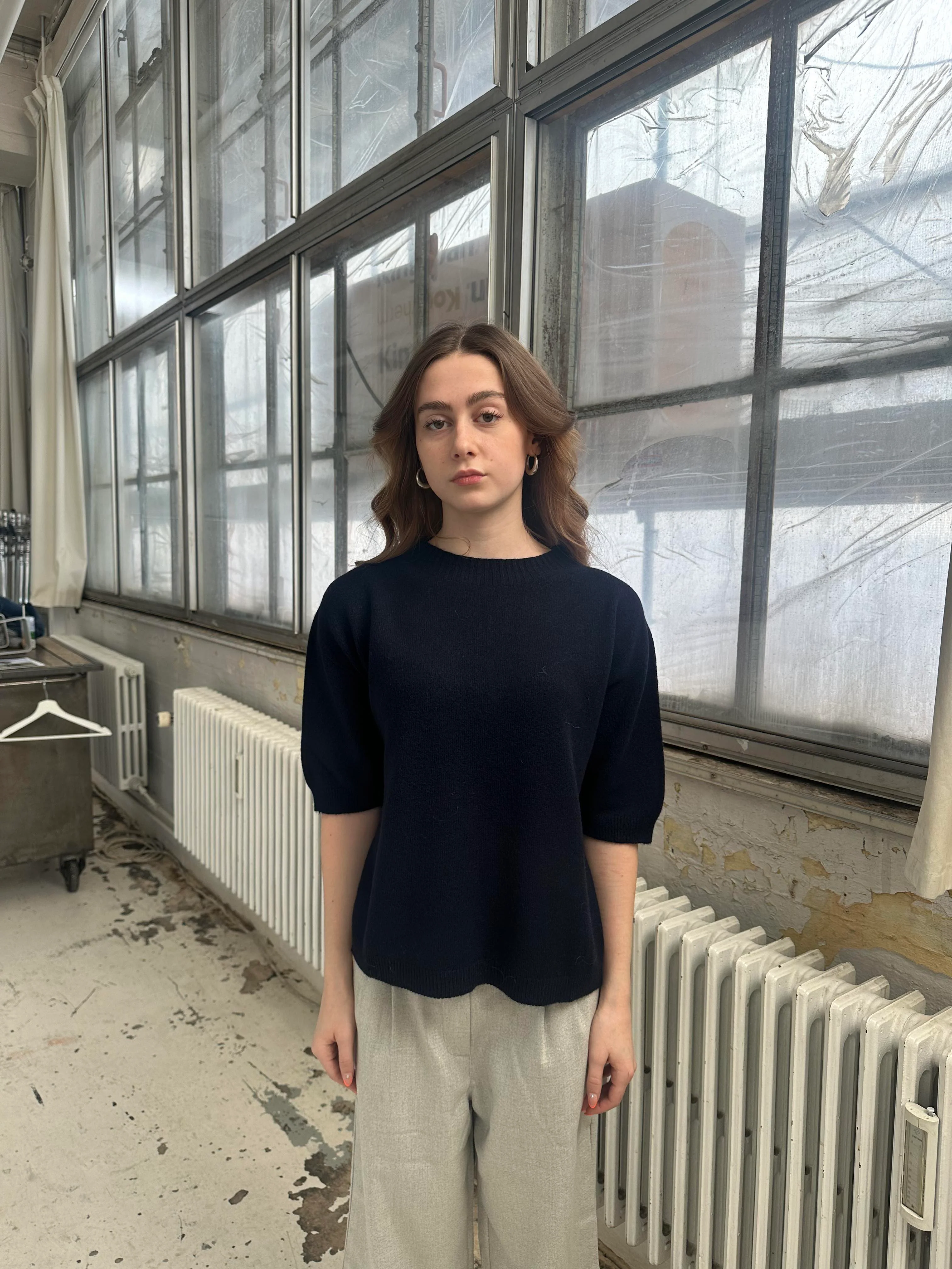 Arabella knitted t-shirt - Navy 9 Arabella knitted t-shirt - Navy