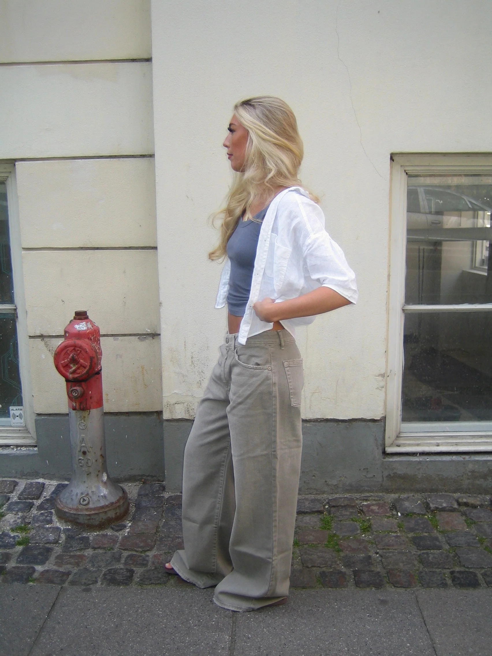 Audrey jeans - Sage green 2 Audrey jeans - Sage green