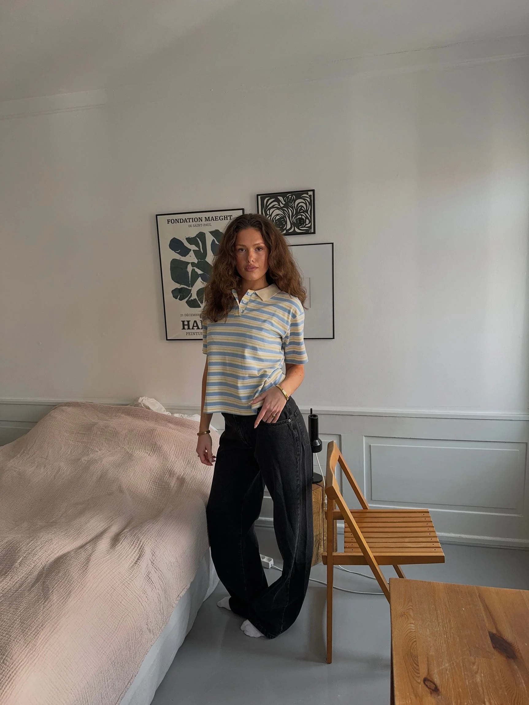 Autine striped polo t-shirt – Yellow/blue 5 Autine striped polo t-shirt – Yellow/blue