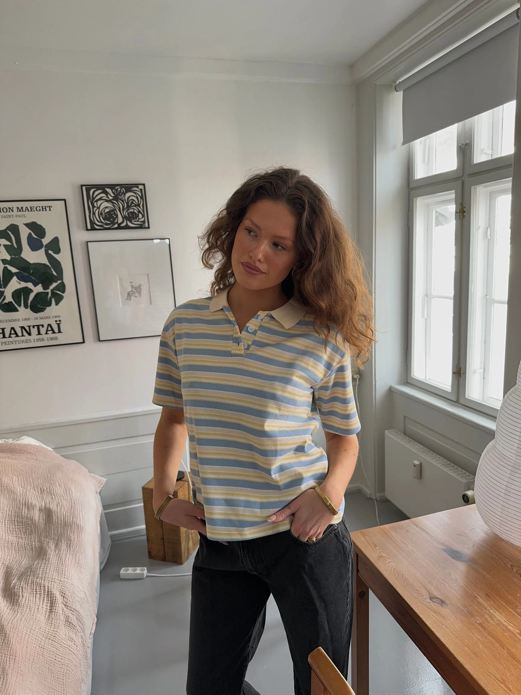 Autine striped polo t-shirt – Yellow/blue 8 Autine striped polo t-shirt – Yellow/blue