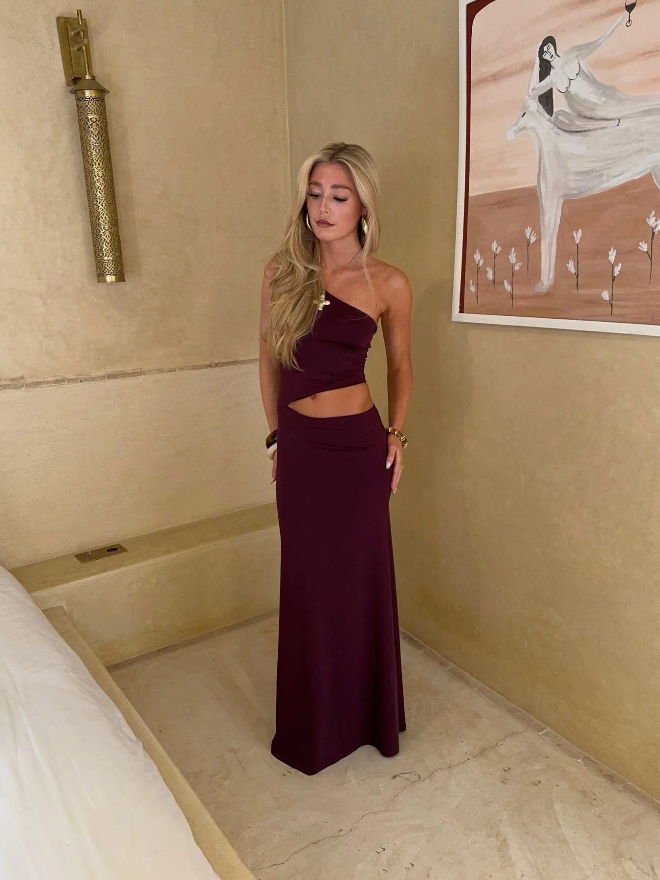Baili maxi dress with cut out - Purple