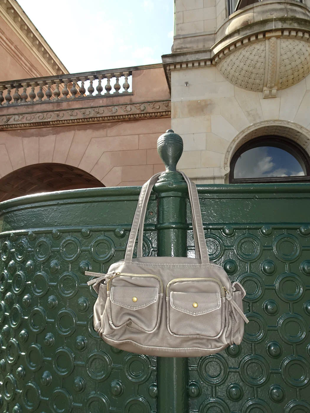 Becky handbag with pockets - Brown/grey