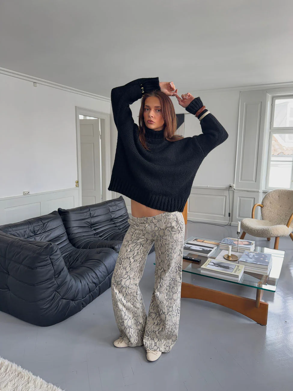Berline trousers with snake print – Beige/grey 2 Berline trousers with snake print – Beige/grey