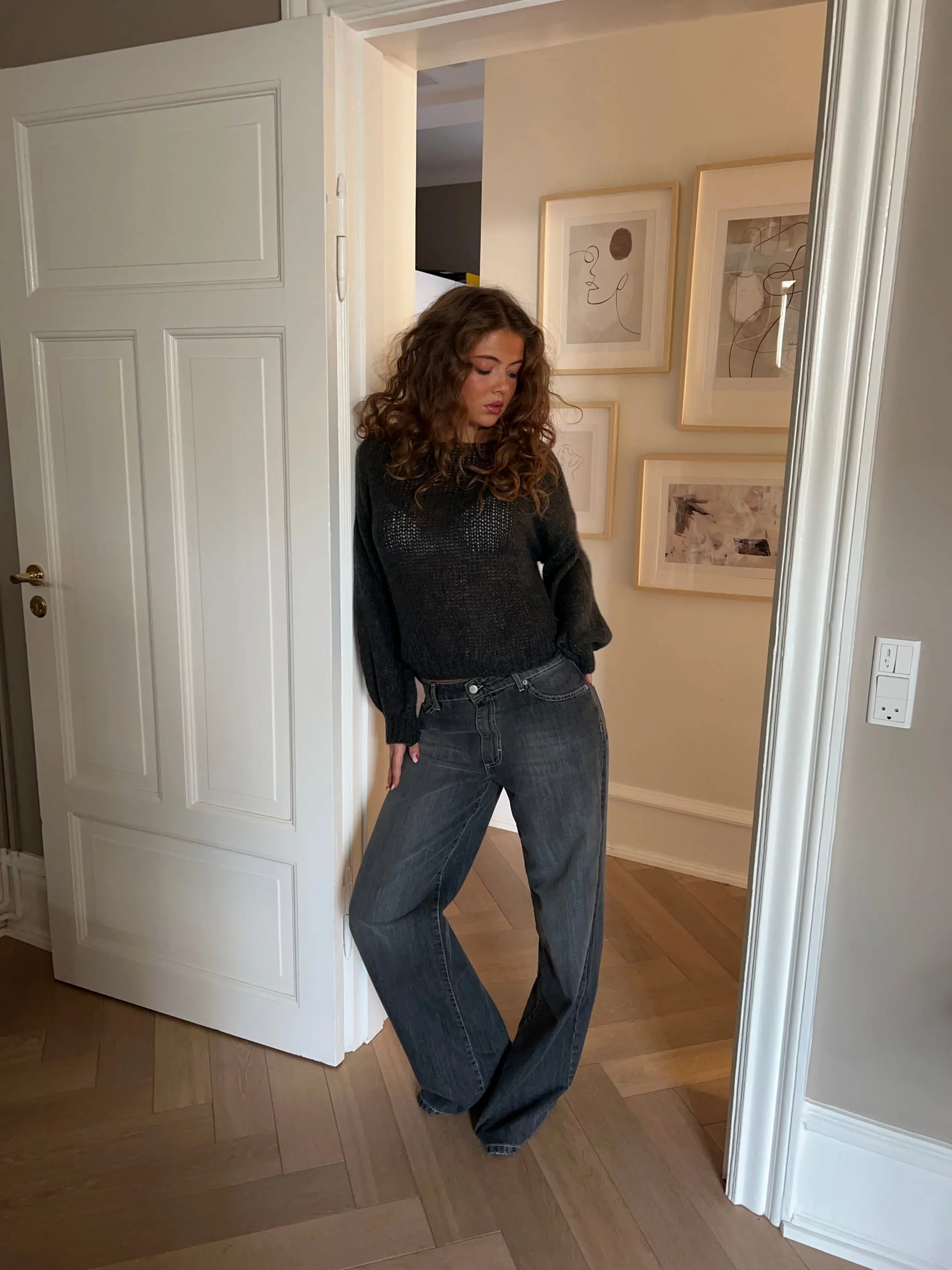 Berna knit with tie details - Dark grey 3 Berna knit with tie details - Dark grey