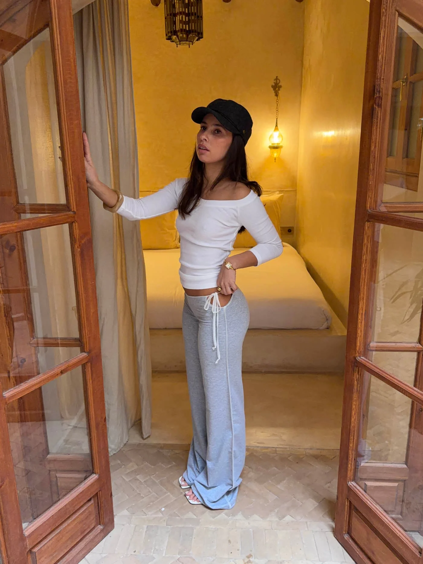 Binda pants with lace drawstrings - Grey/white 14 Binda pants with lace drawstrings - Grey/white