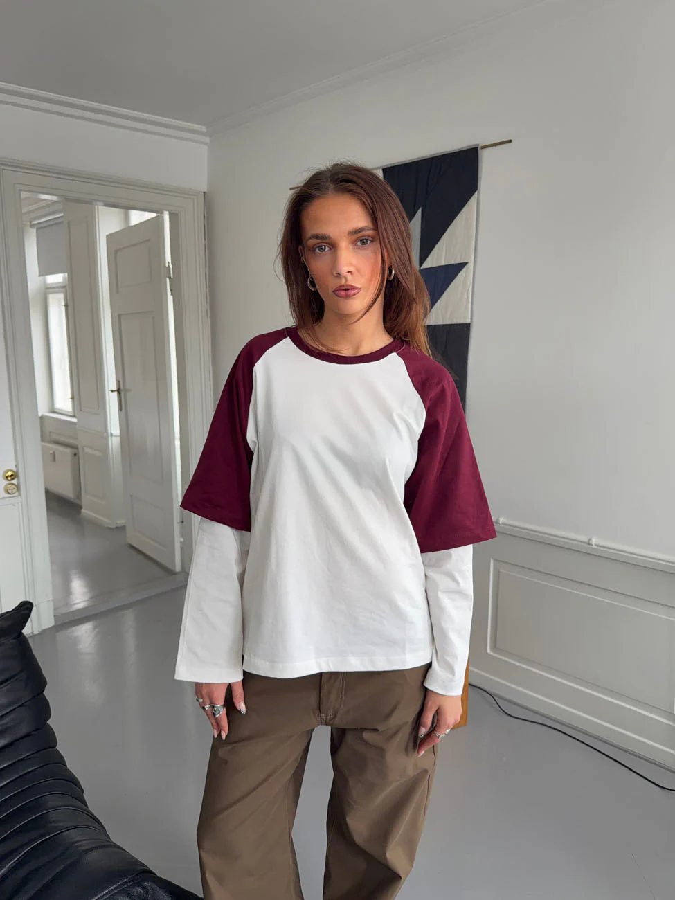 Blaine t-shirt with long sleeves – Red/white 2 Blaine t-shirt with long sleeves – Red/white