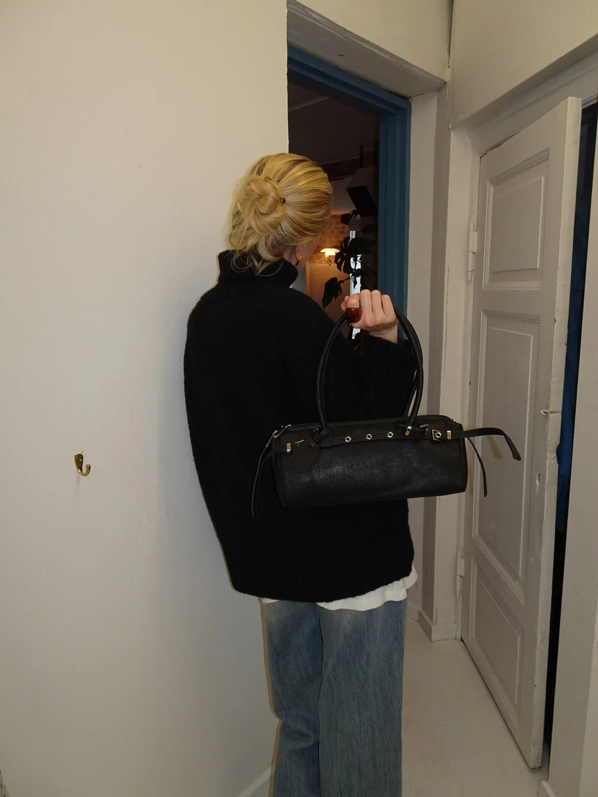 Bobby handbag with metal buttons - Black 10 Bobby handbag with metal buttons - Black